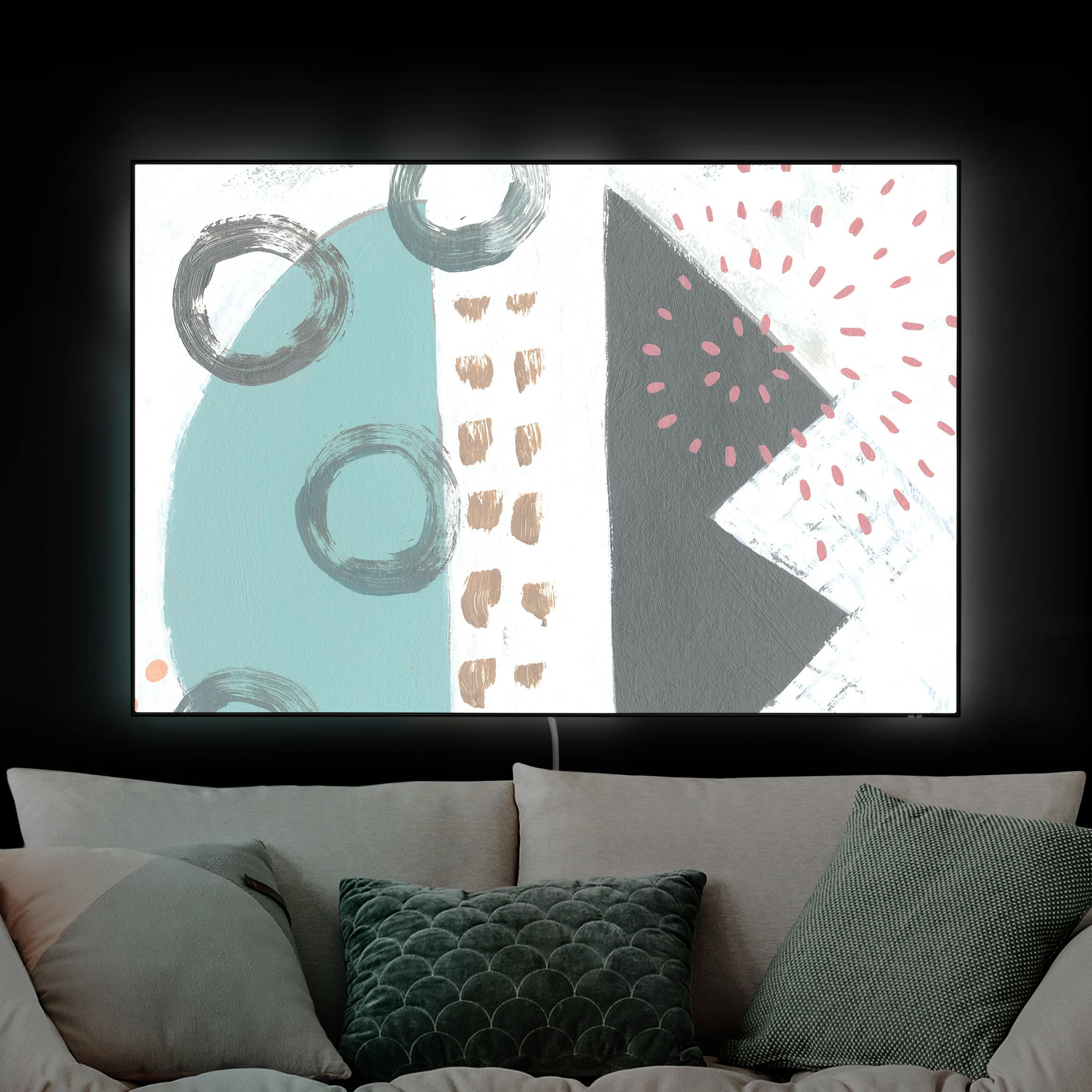 LED-Wechselbild Karneval der Formen in Petrol III