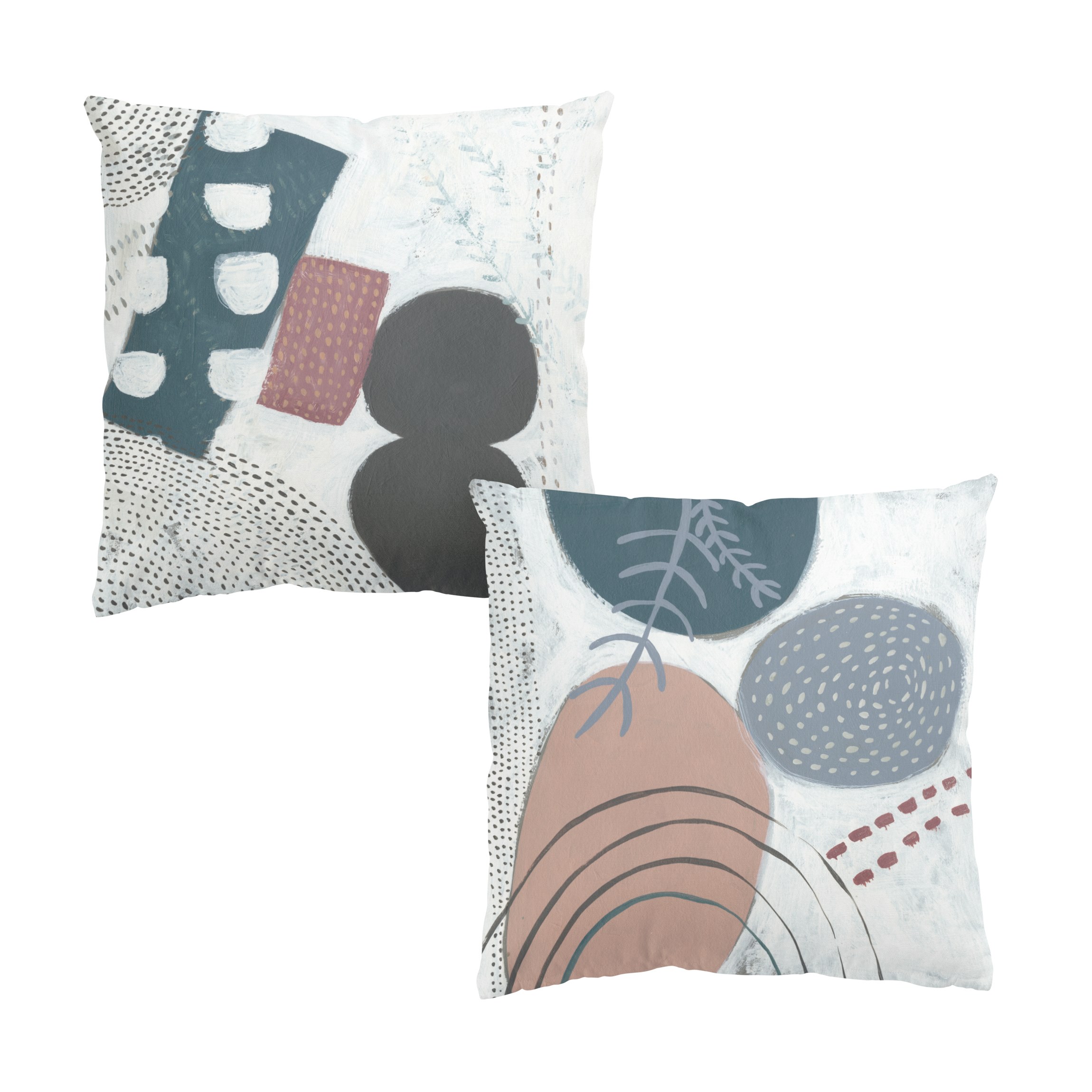 Dekokissen 2er Set Karneval der Formen in Petrol Set I