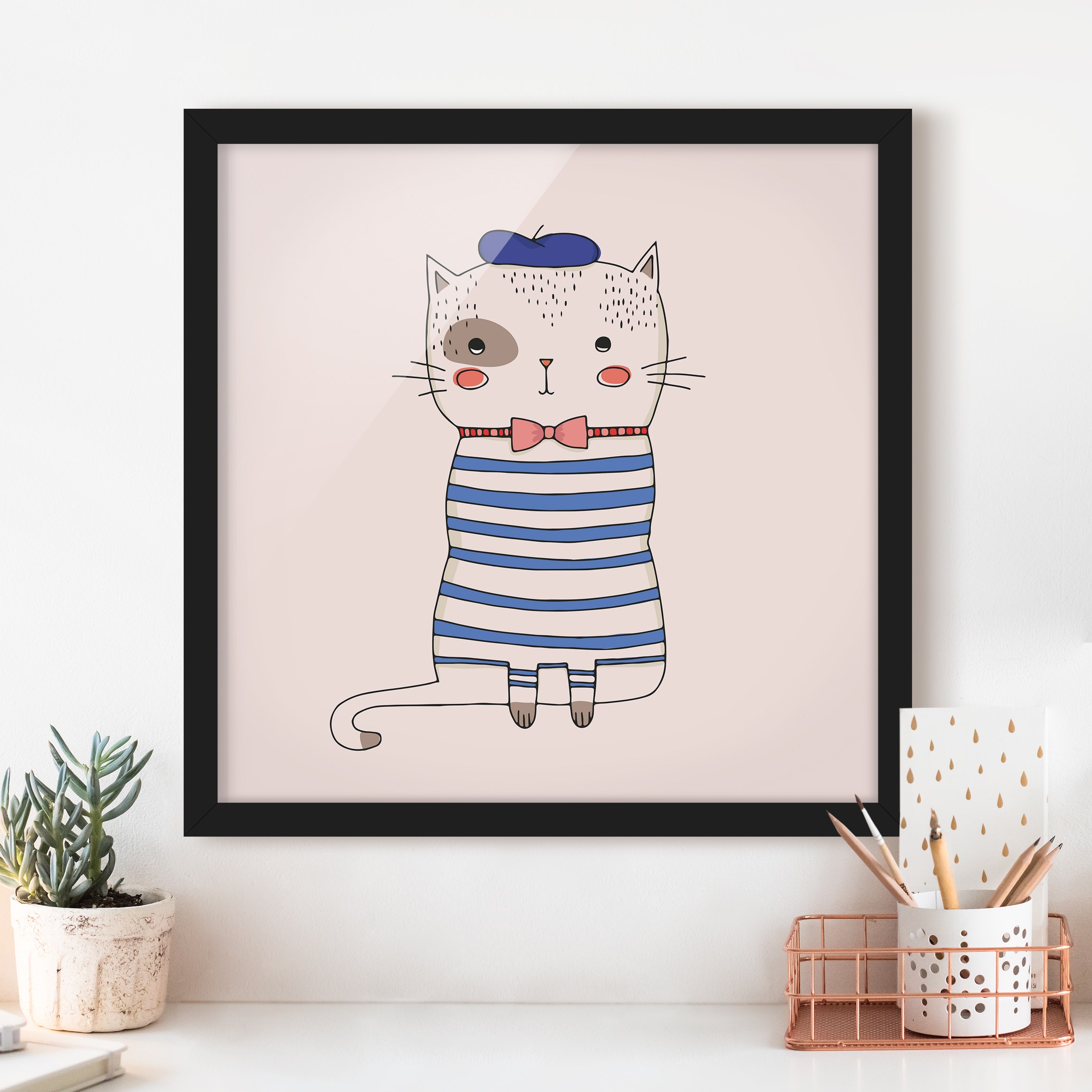 Bild mit Rahmen Katze in Frankreich