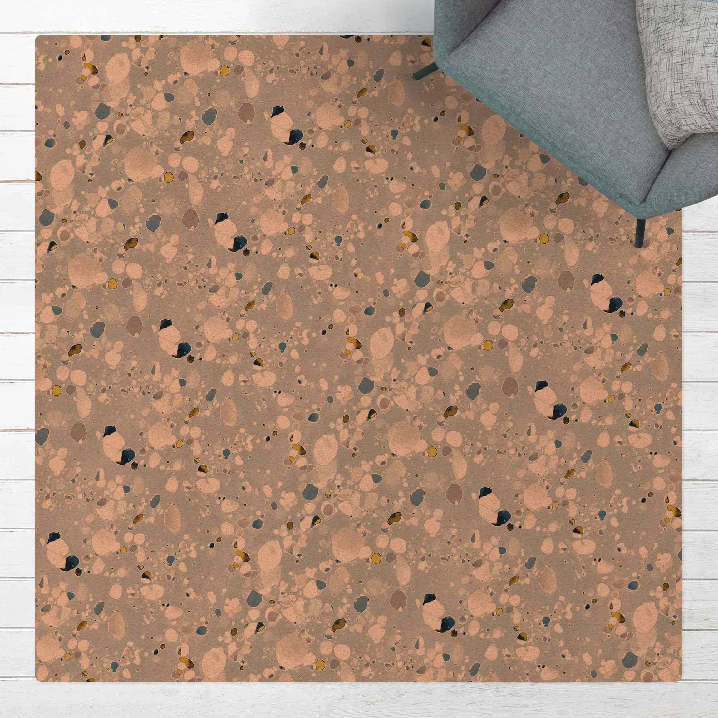 Kork-Teppich Kies Muster im Eis