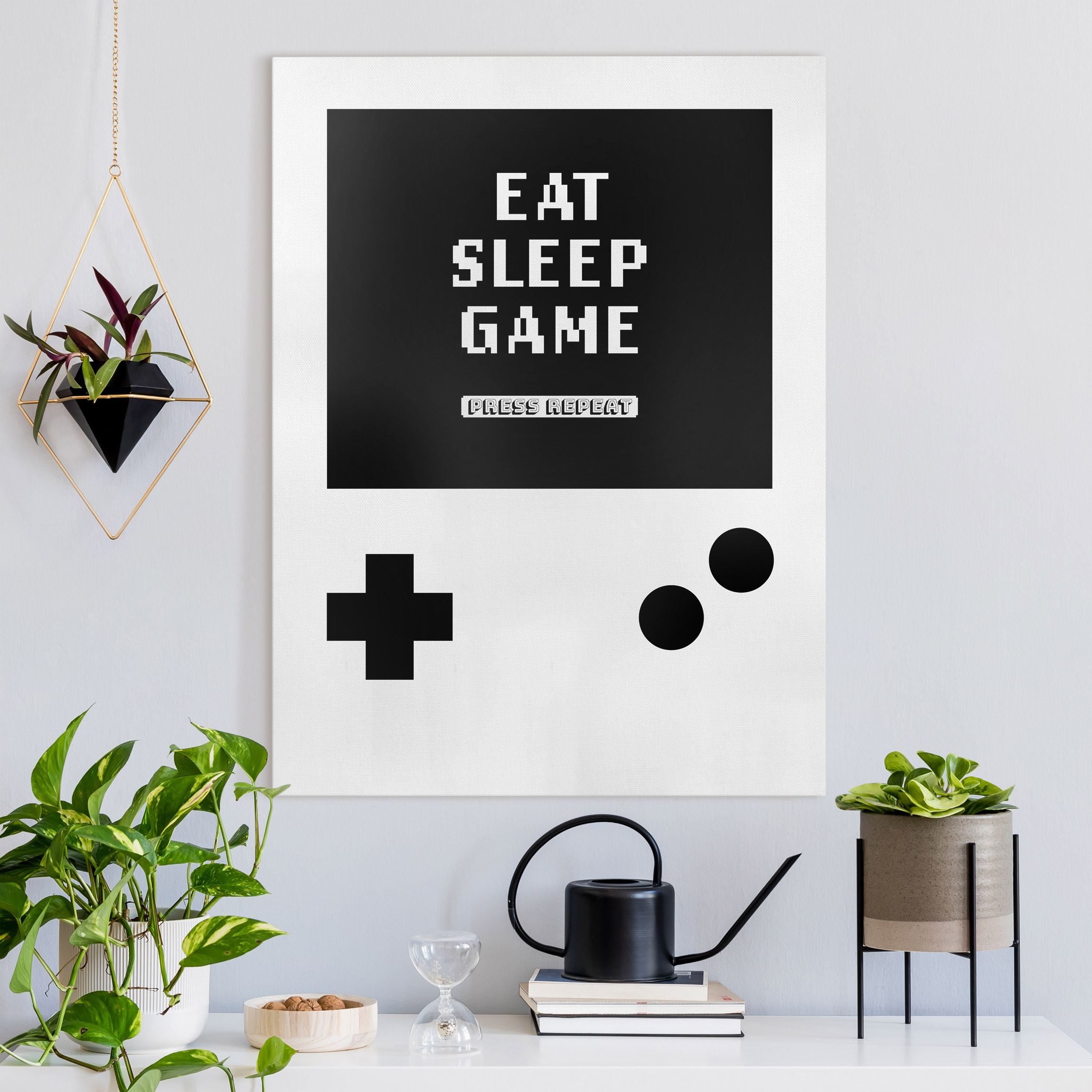 Leinwandbild Klassik Konsole Eat Sleep Game Press Repeat