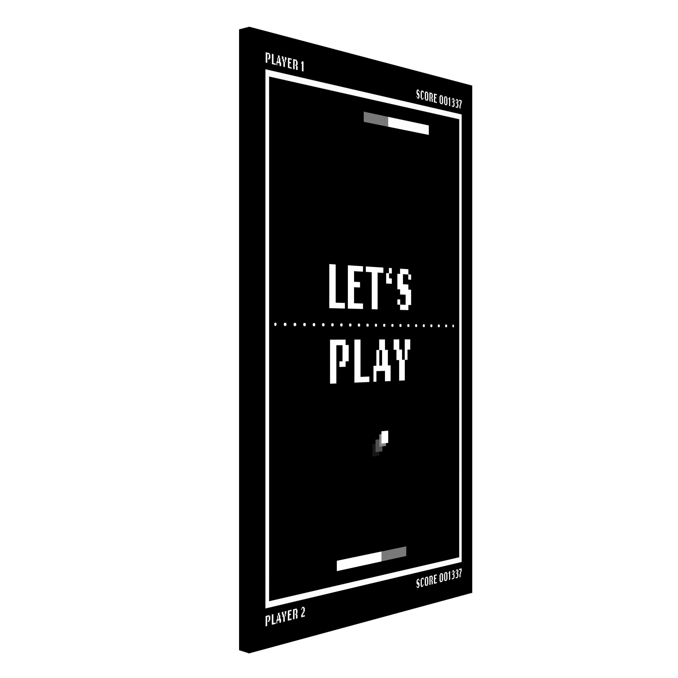 Magnettafel Classical Video Game In Black And White Let's Play