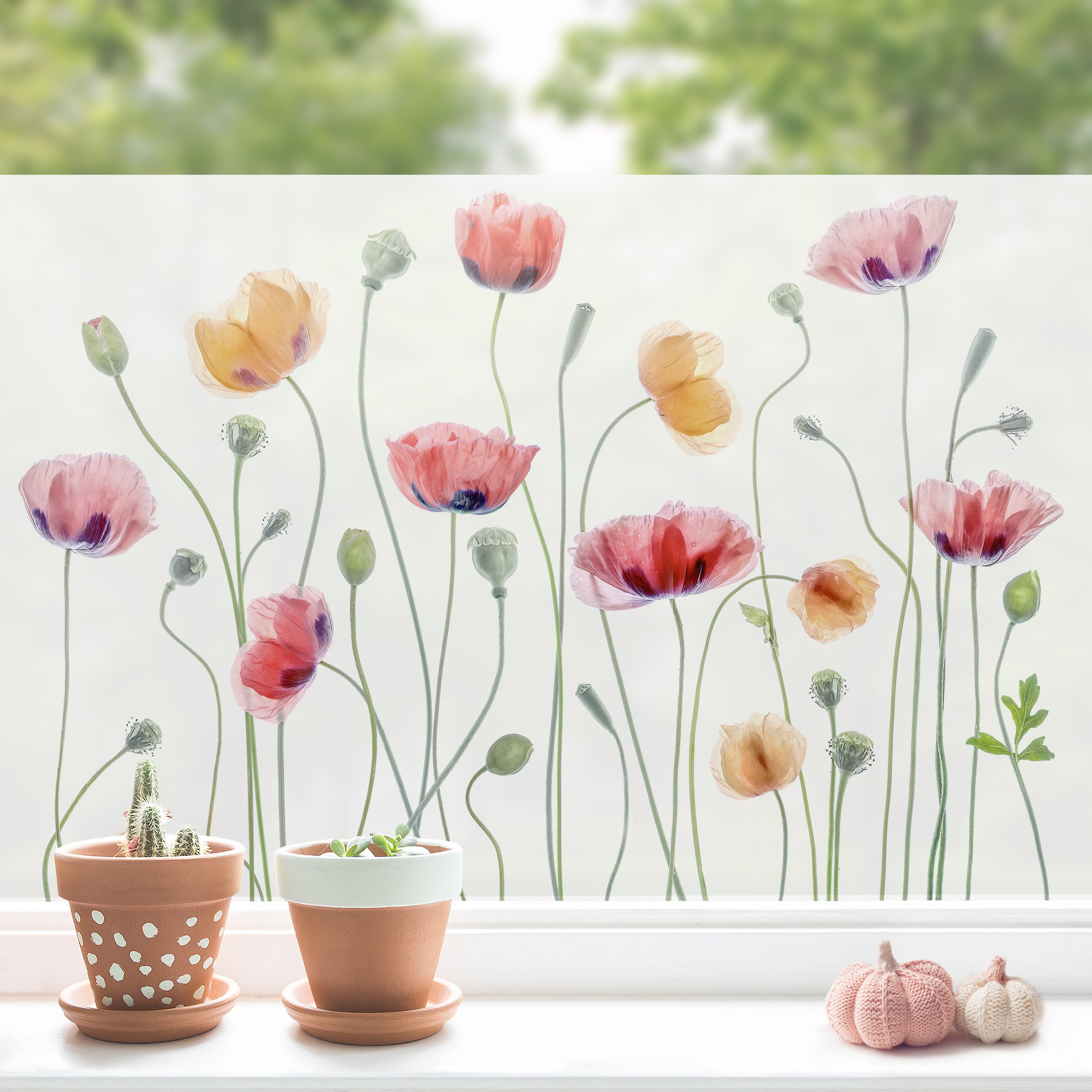 Fensterfolie Klatschmohn Party
