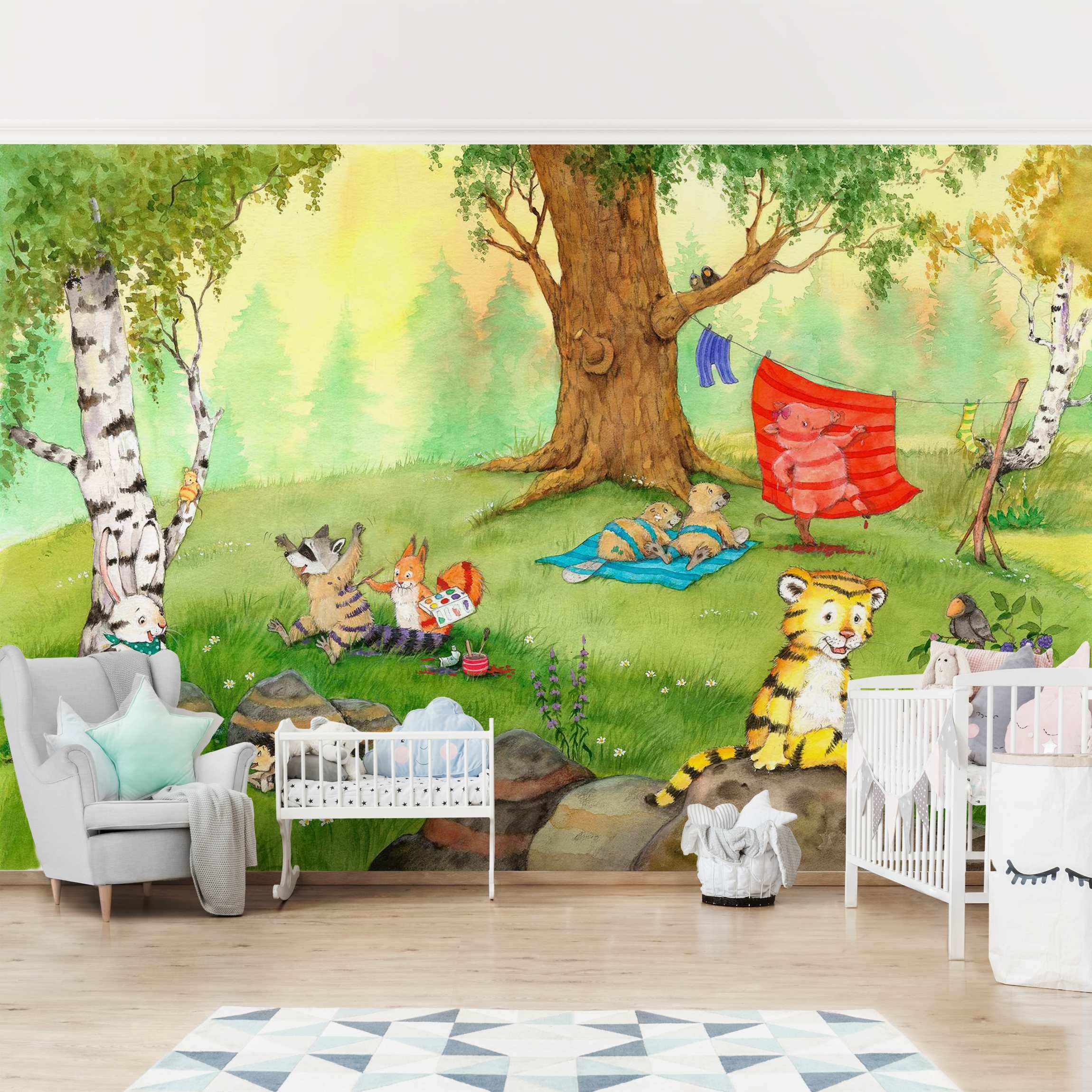 Fototapete Kleiner Tiger - Tarnstreifen für alle