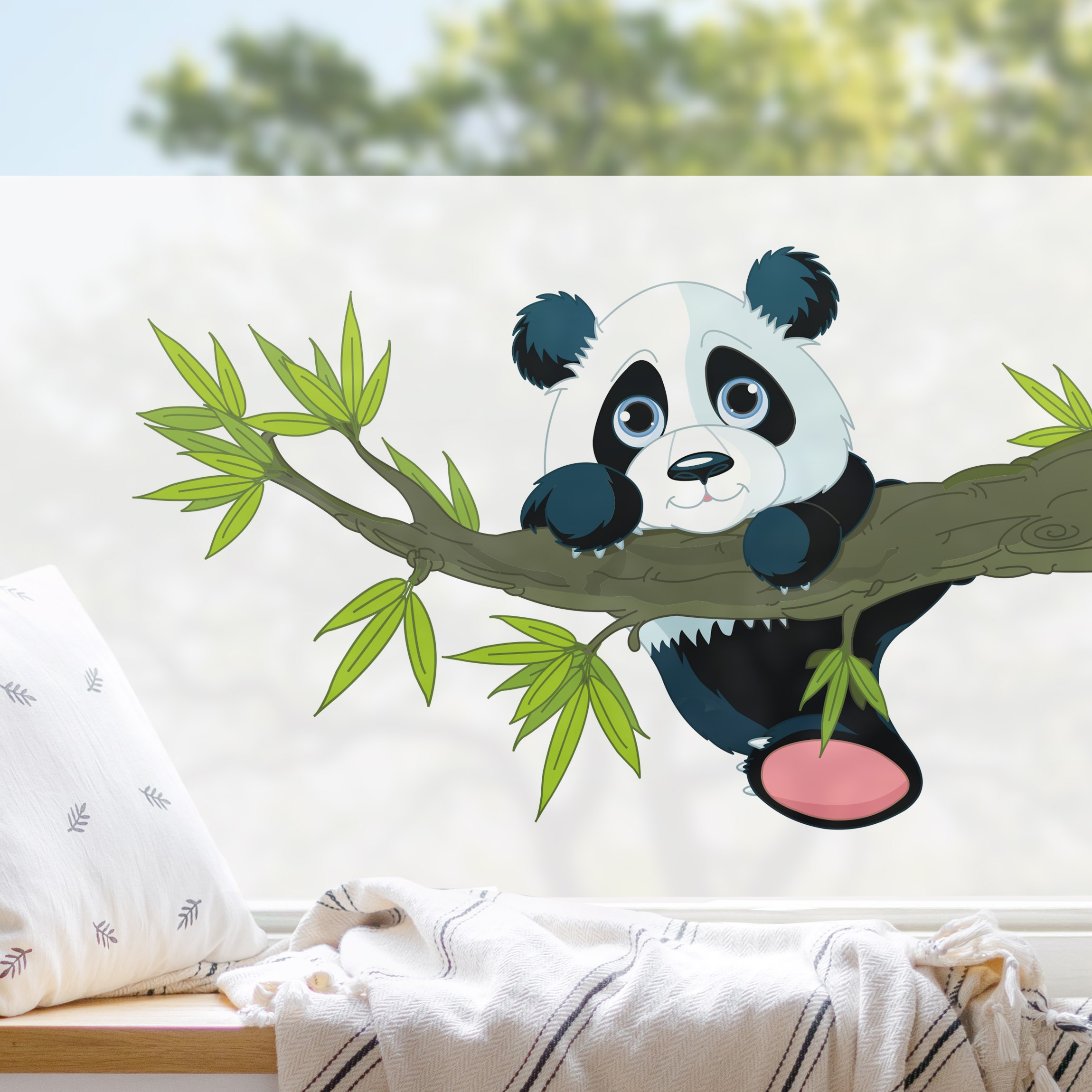 Fensterfolie Kletternder Panda