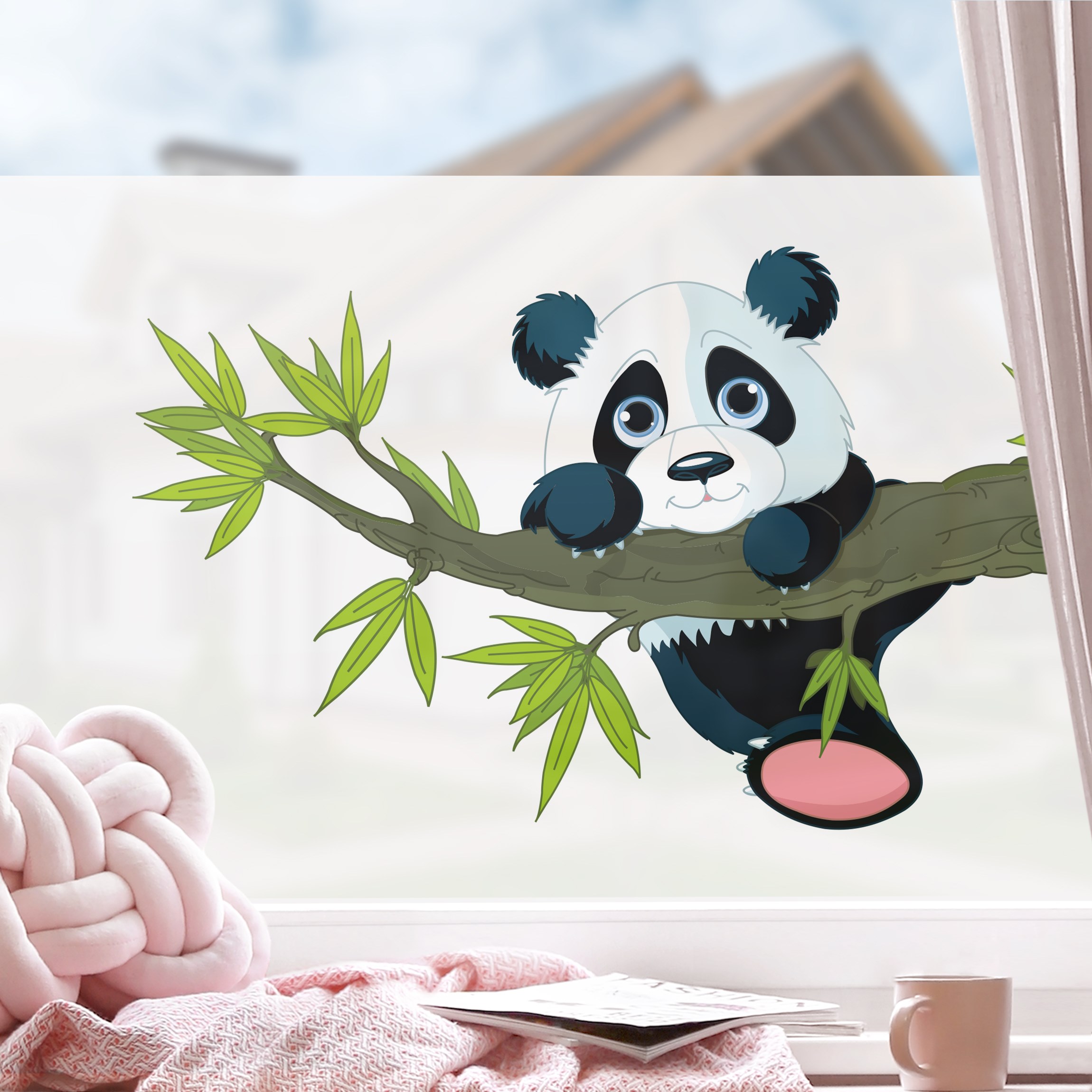 Fensterfolie Kletternder Panda