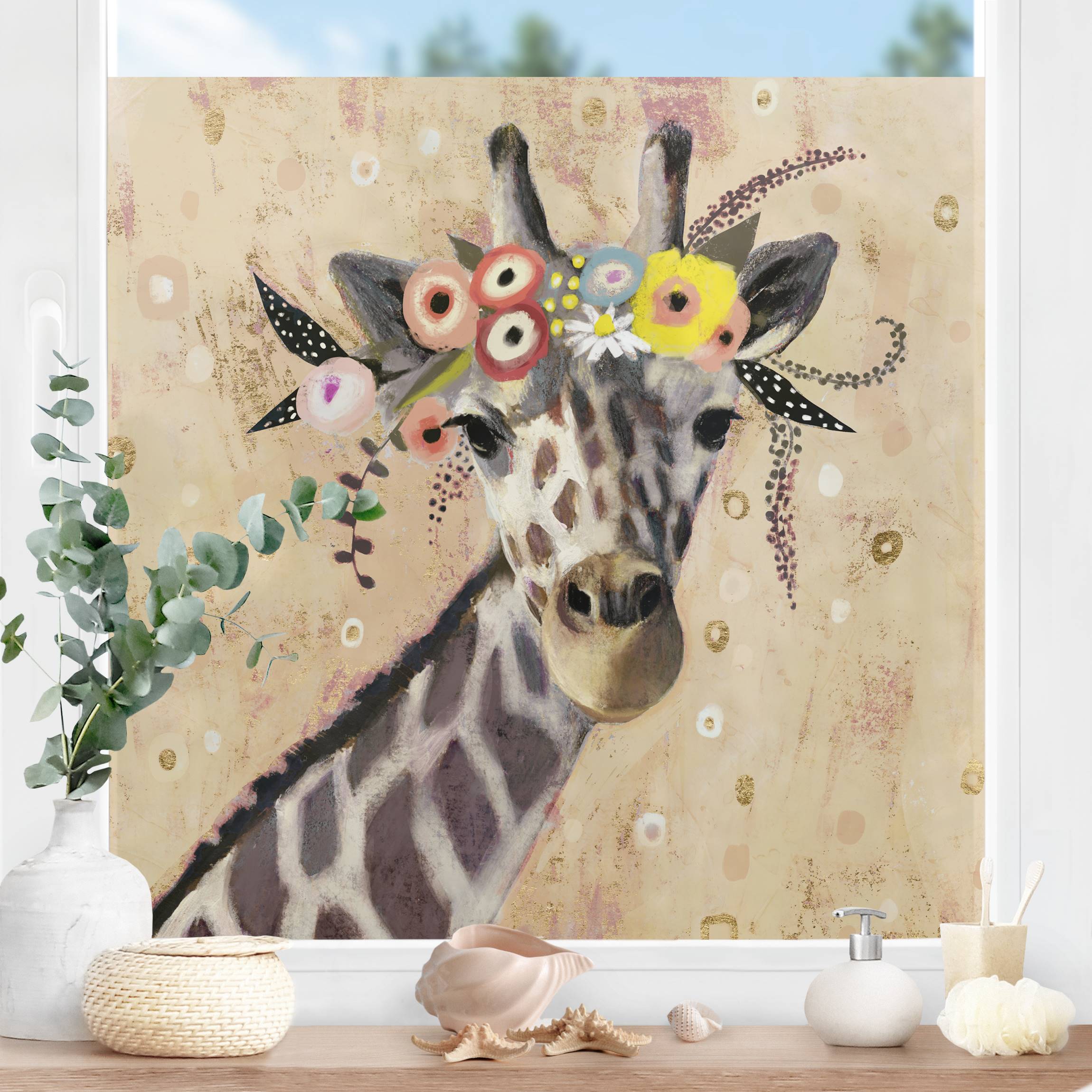 Fensterfolie Klimt Giraffe