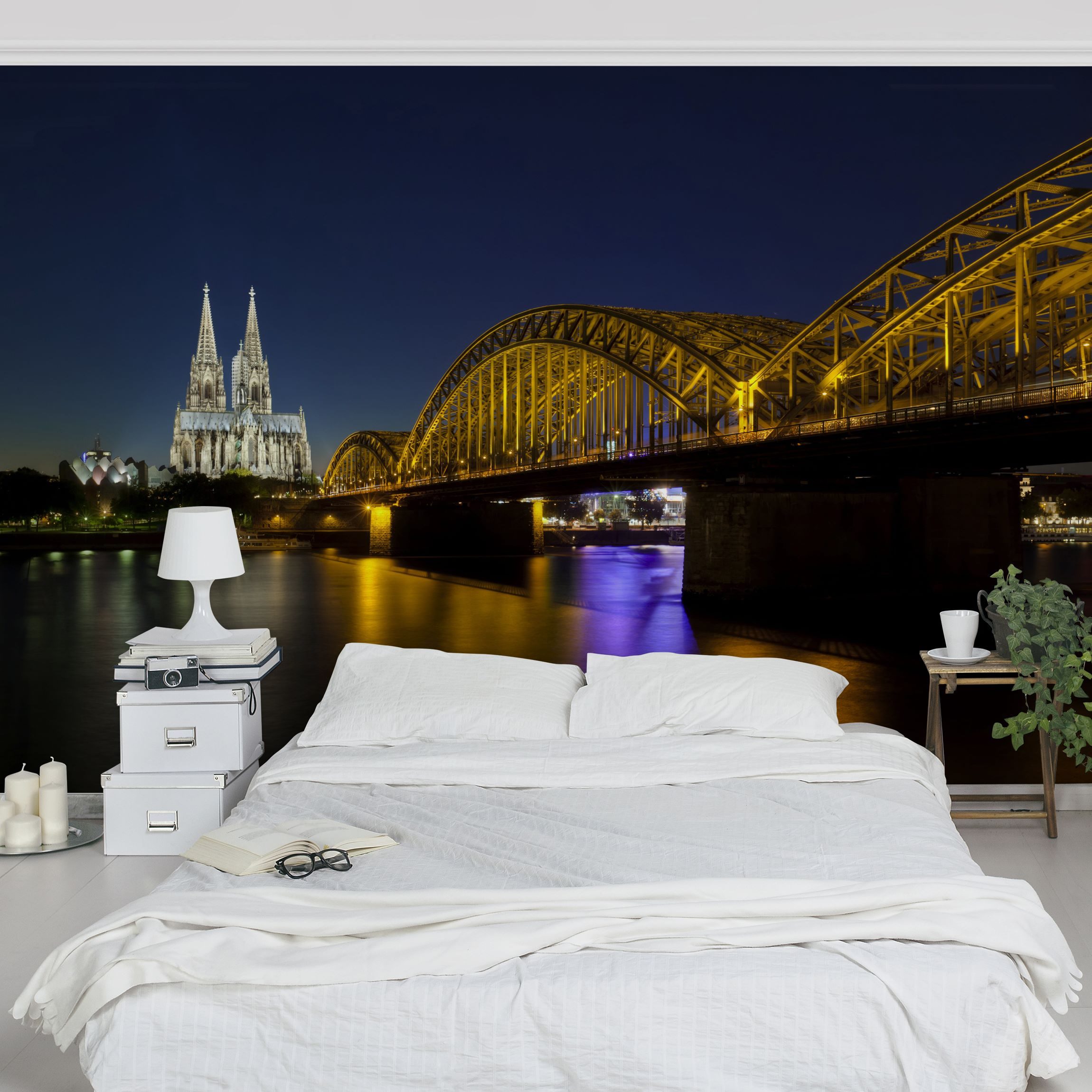 Fototapete Köln bei Nacht