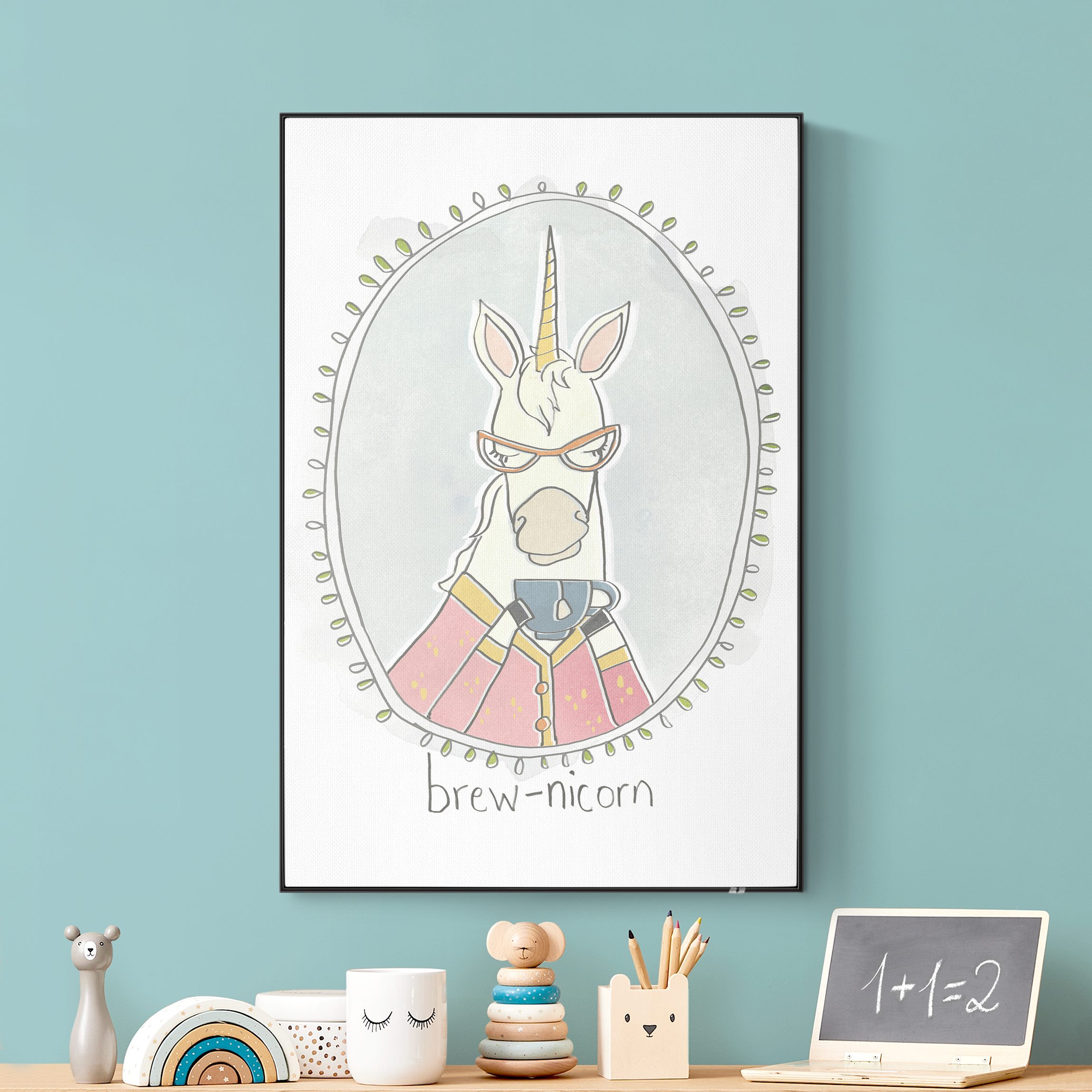 Akustik-Wechselbild Koffeinhaltiges Einhorn