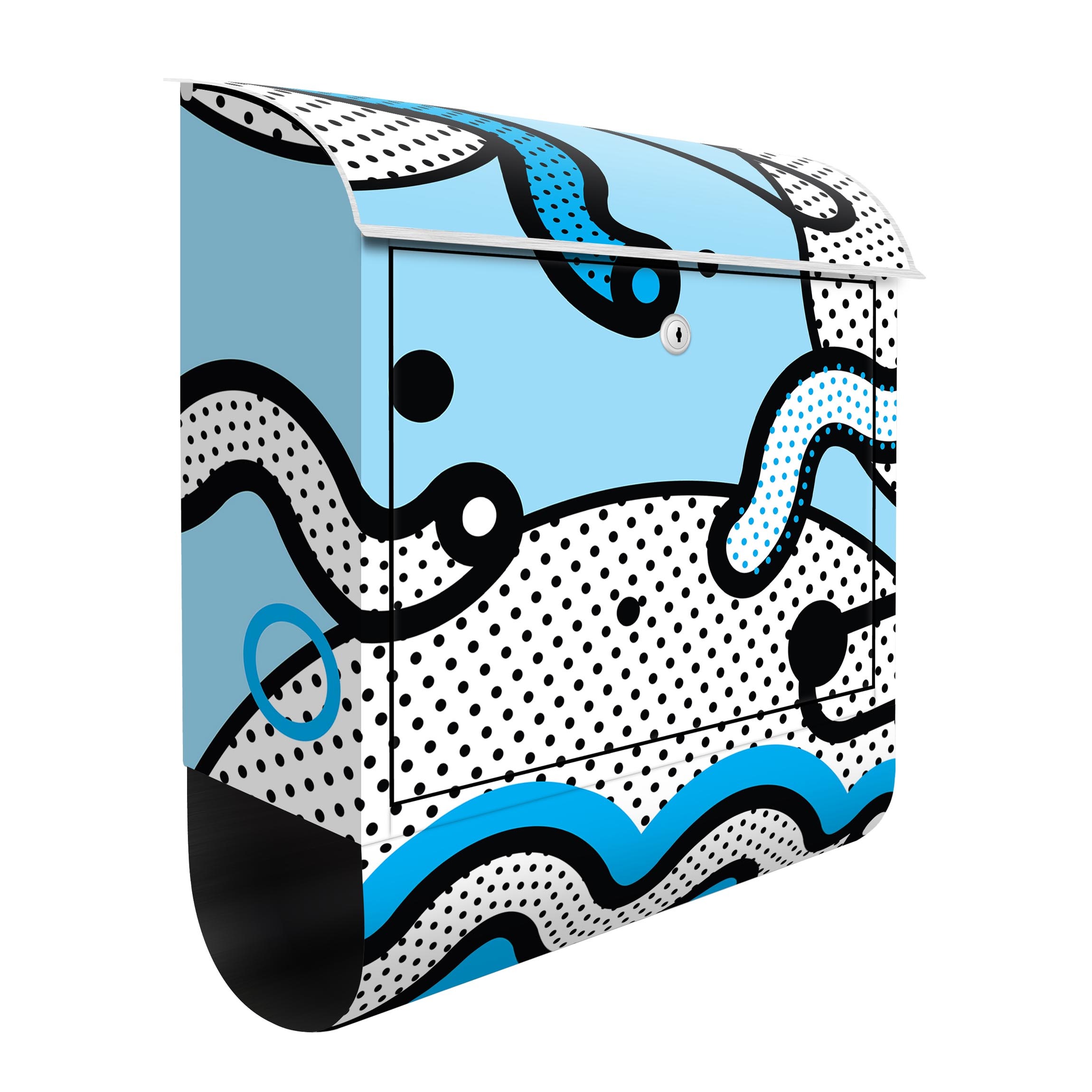 Briefkasten Komposition Neo Memphis Schwarz Blau