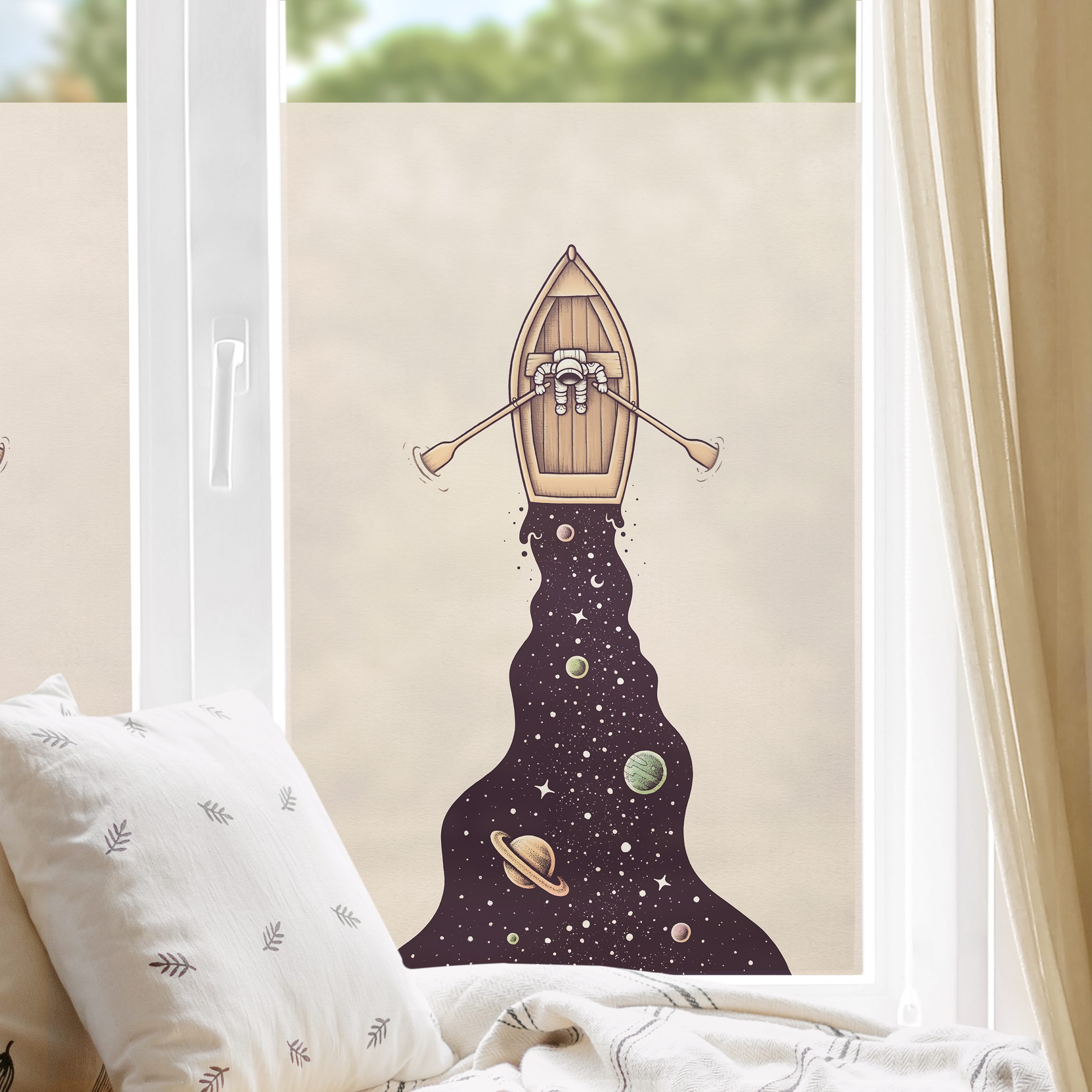 Fensterfolie Kosmische Bootsfahrt