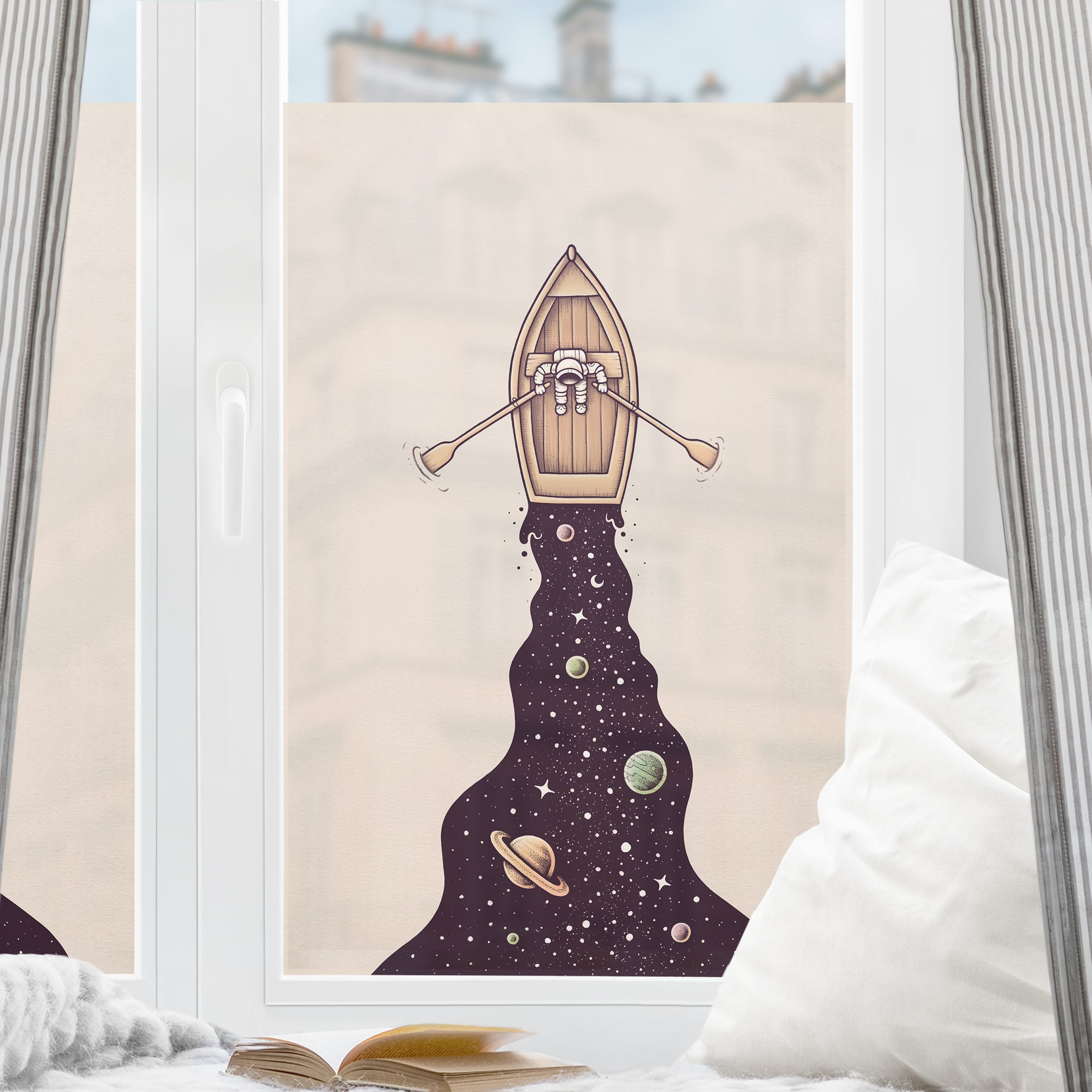 Fensterfolie Kosmische Bootsfahrt