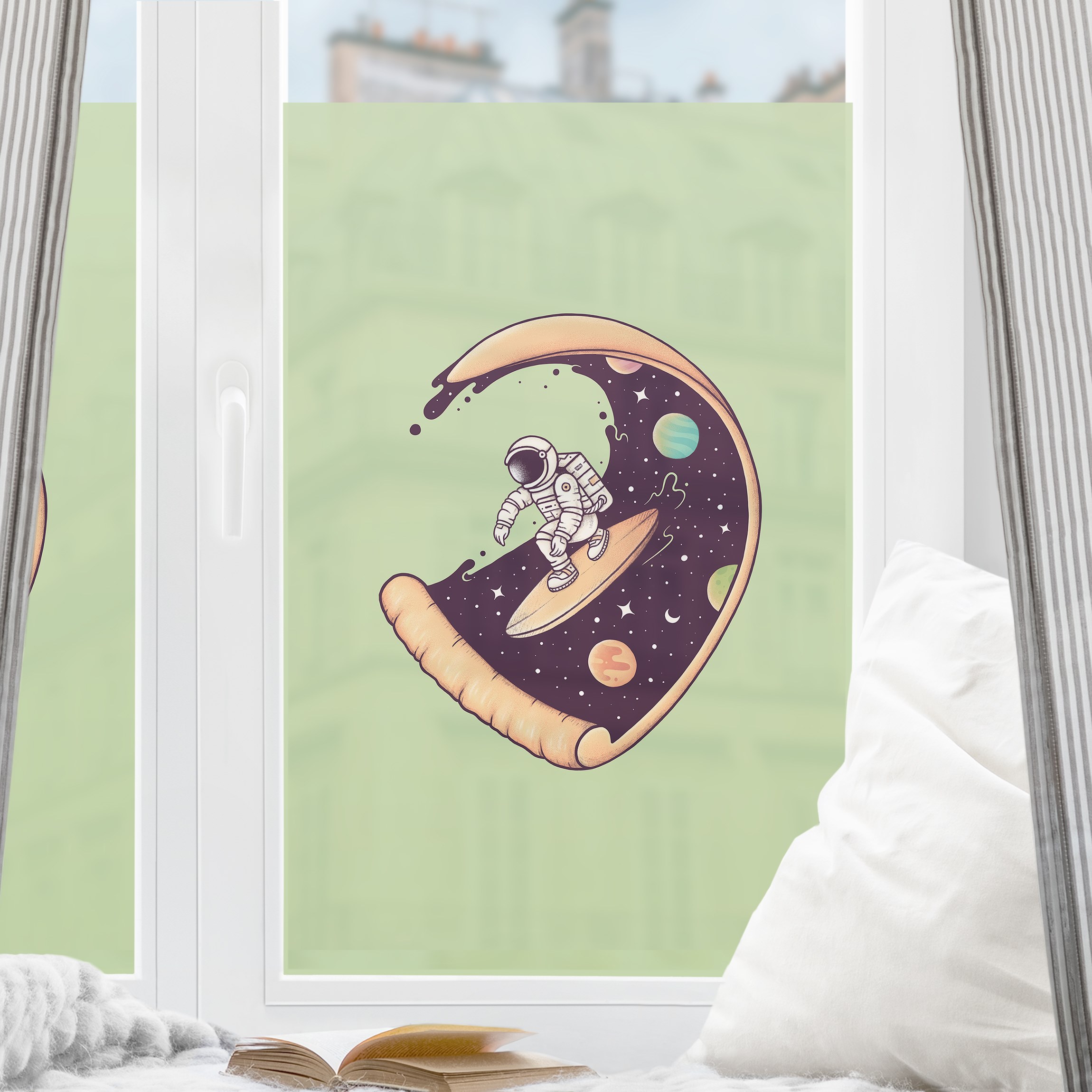 Fensterfolie Kosmische Pizza