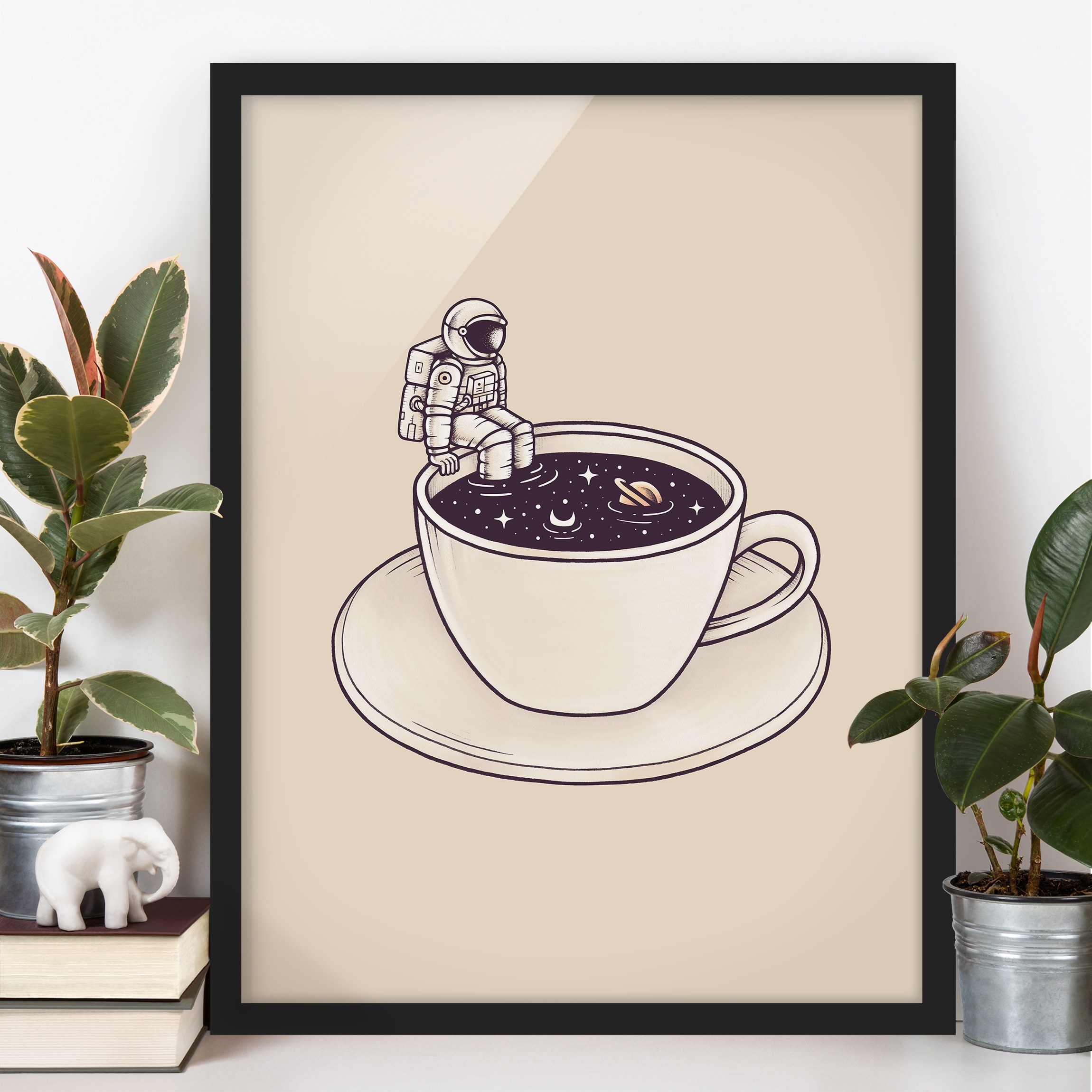 Bild mit Rahmen Kosmischer Kaffee