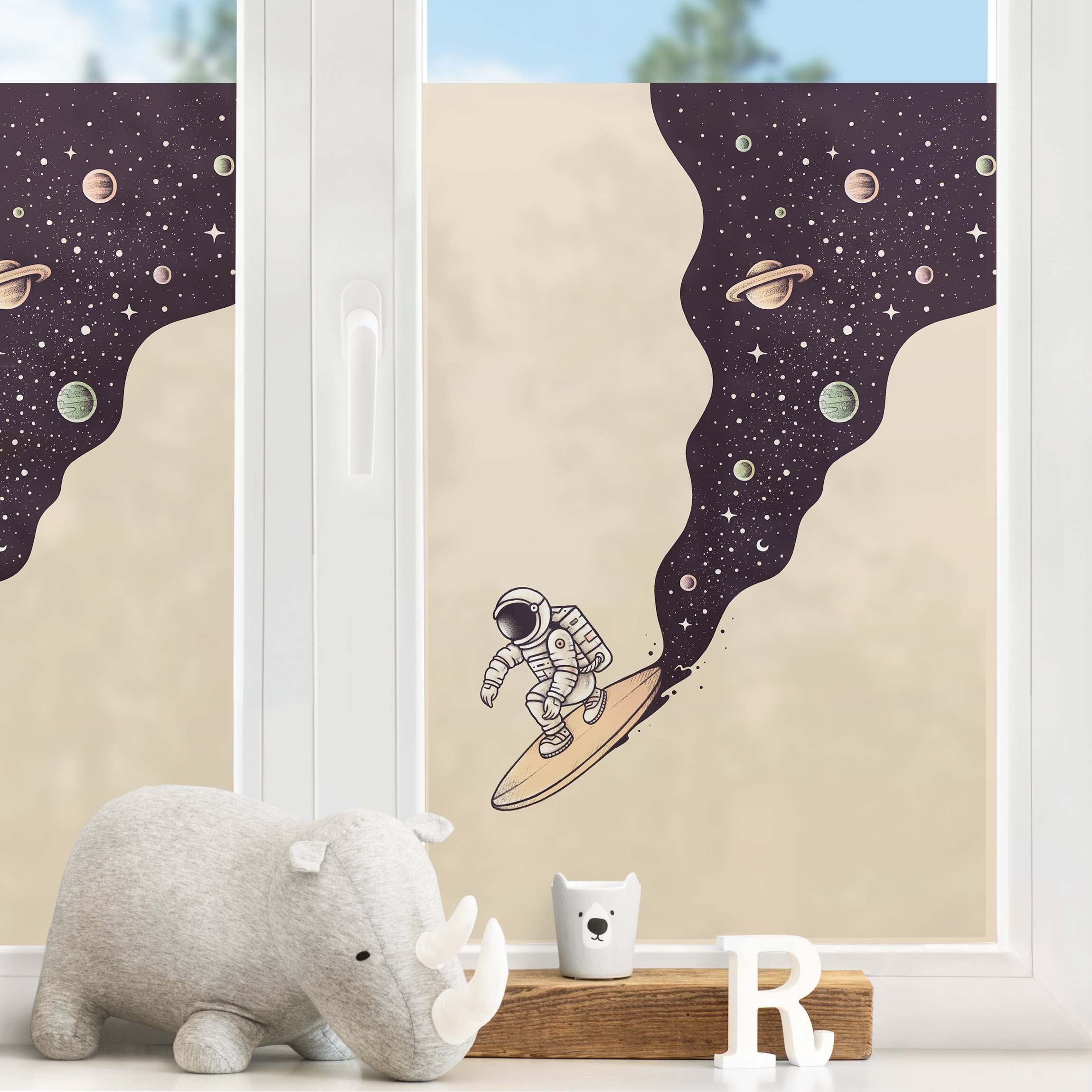 Fensterfolie Kosmischer Surfer