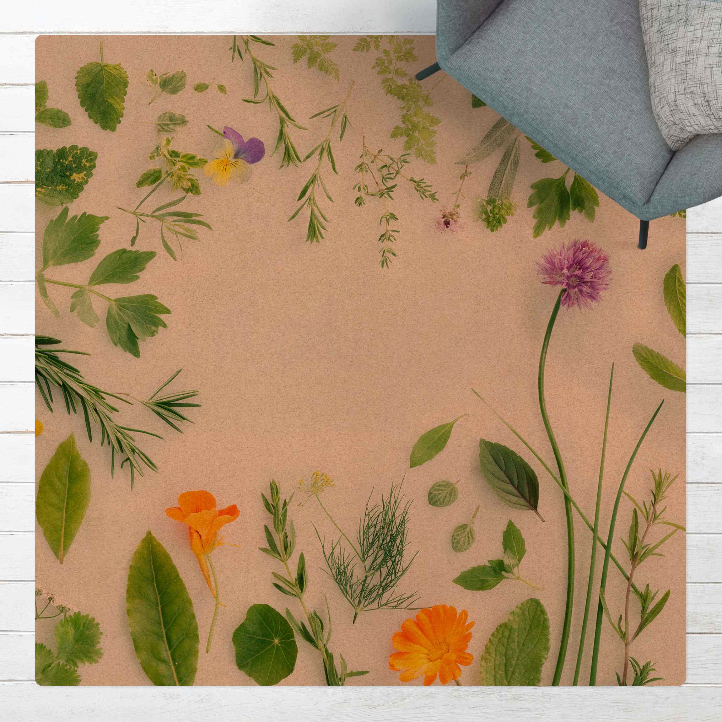Kork-Teppich Kräuter und Blüten