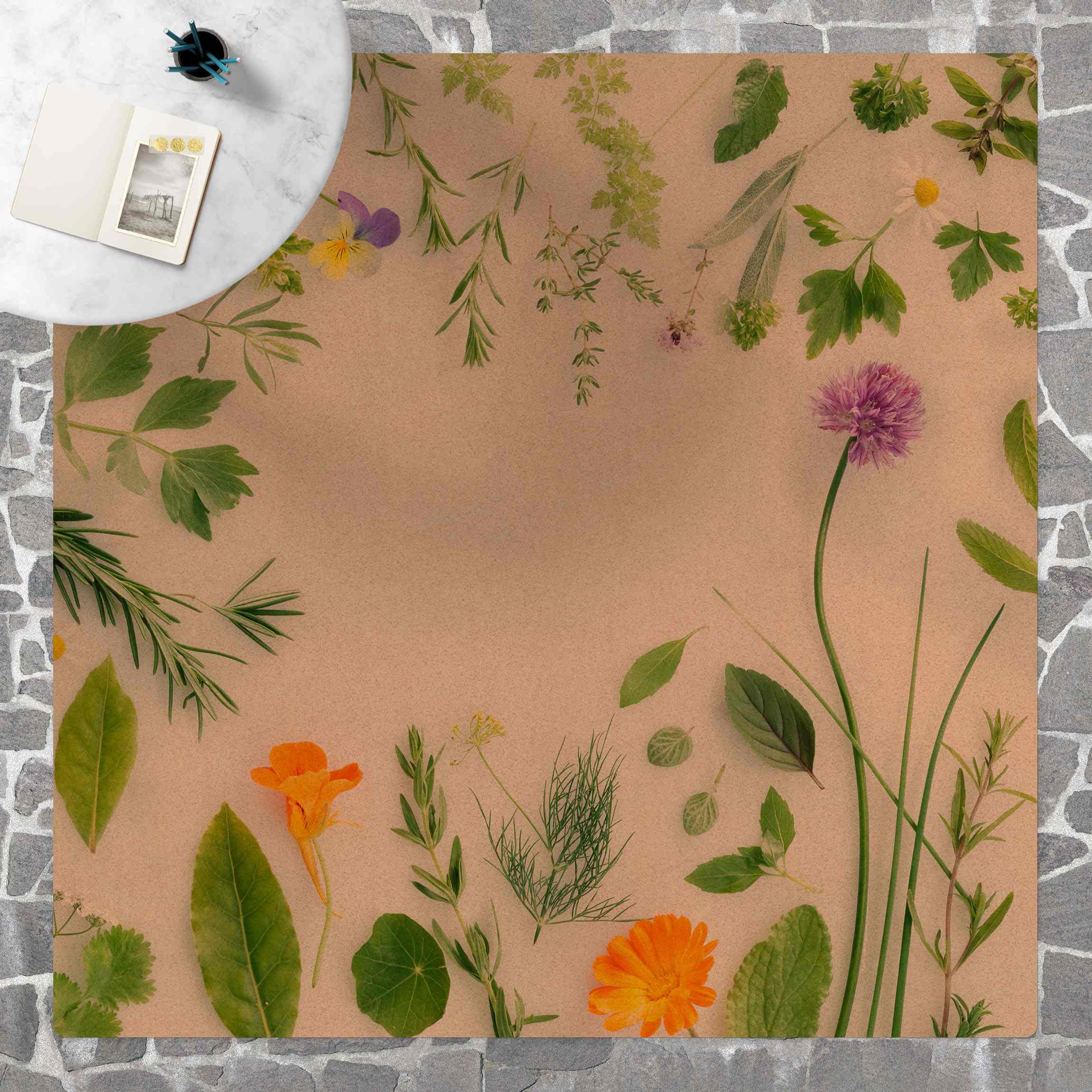 Kork-Teppich Kräuter und Blüten
