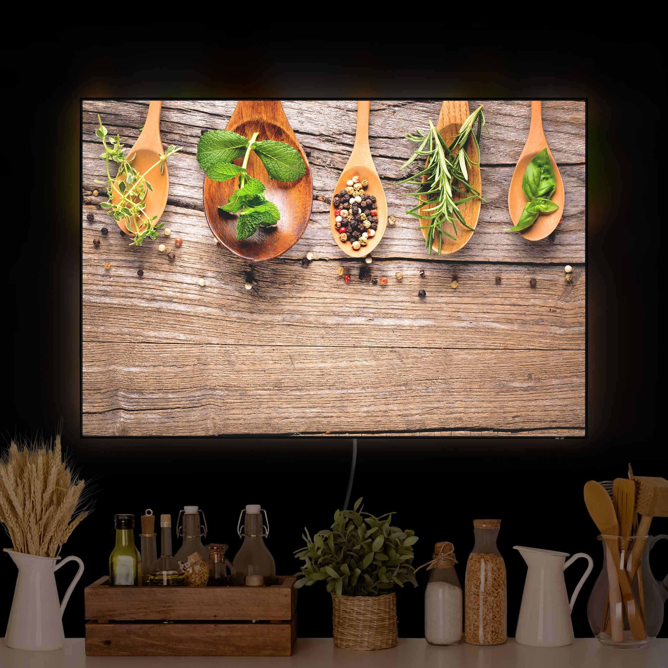 LED-Wechselbild Kräuter und Gewürze