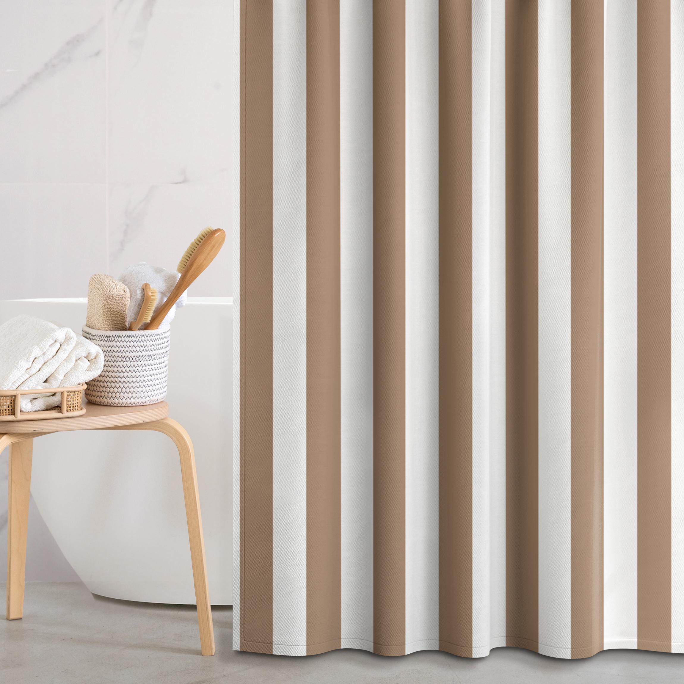 Duschvorhang Längsstreifen in Beige