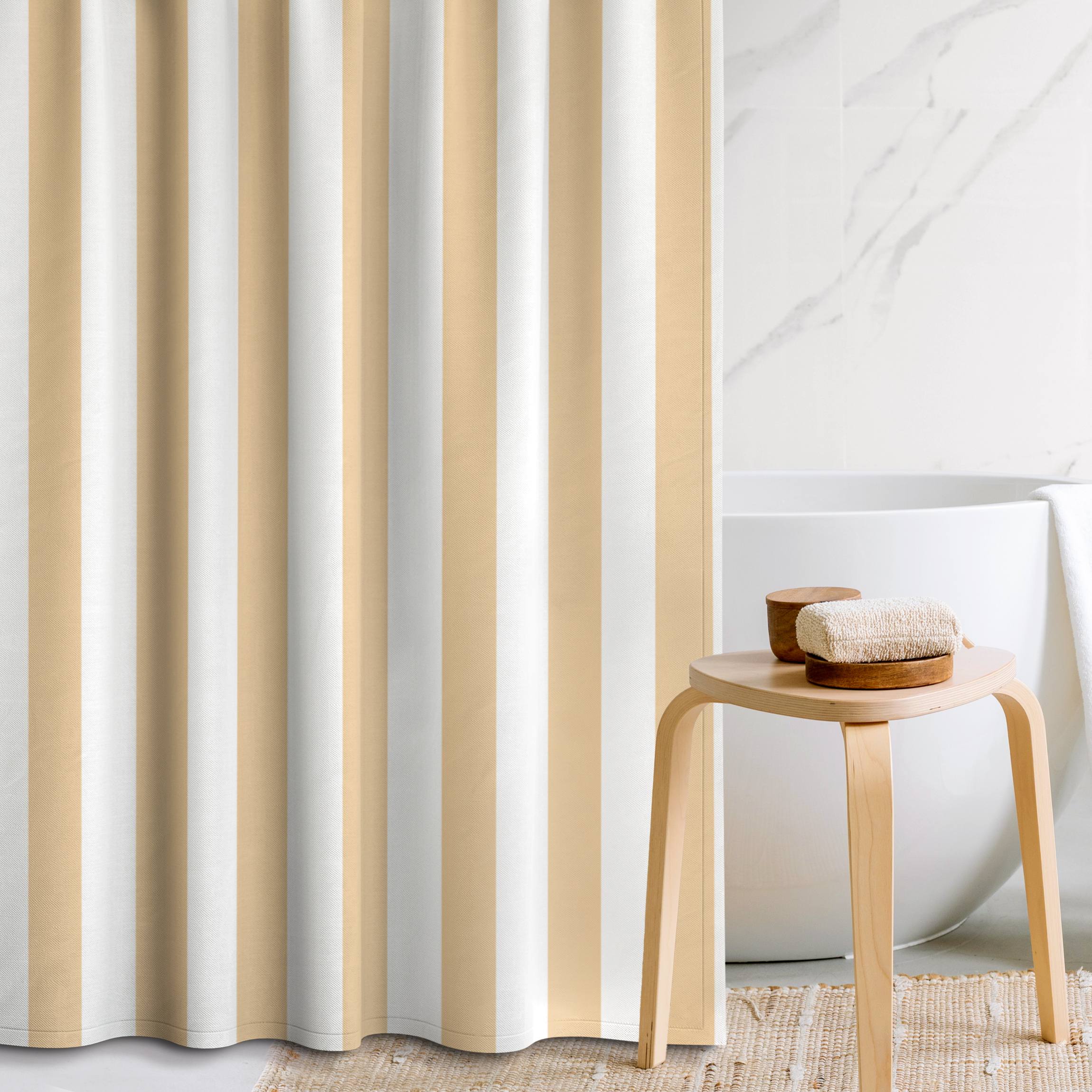 Duschvorhang Längsstreifen in Pastell Orange