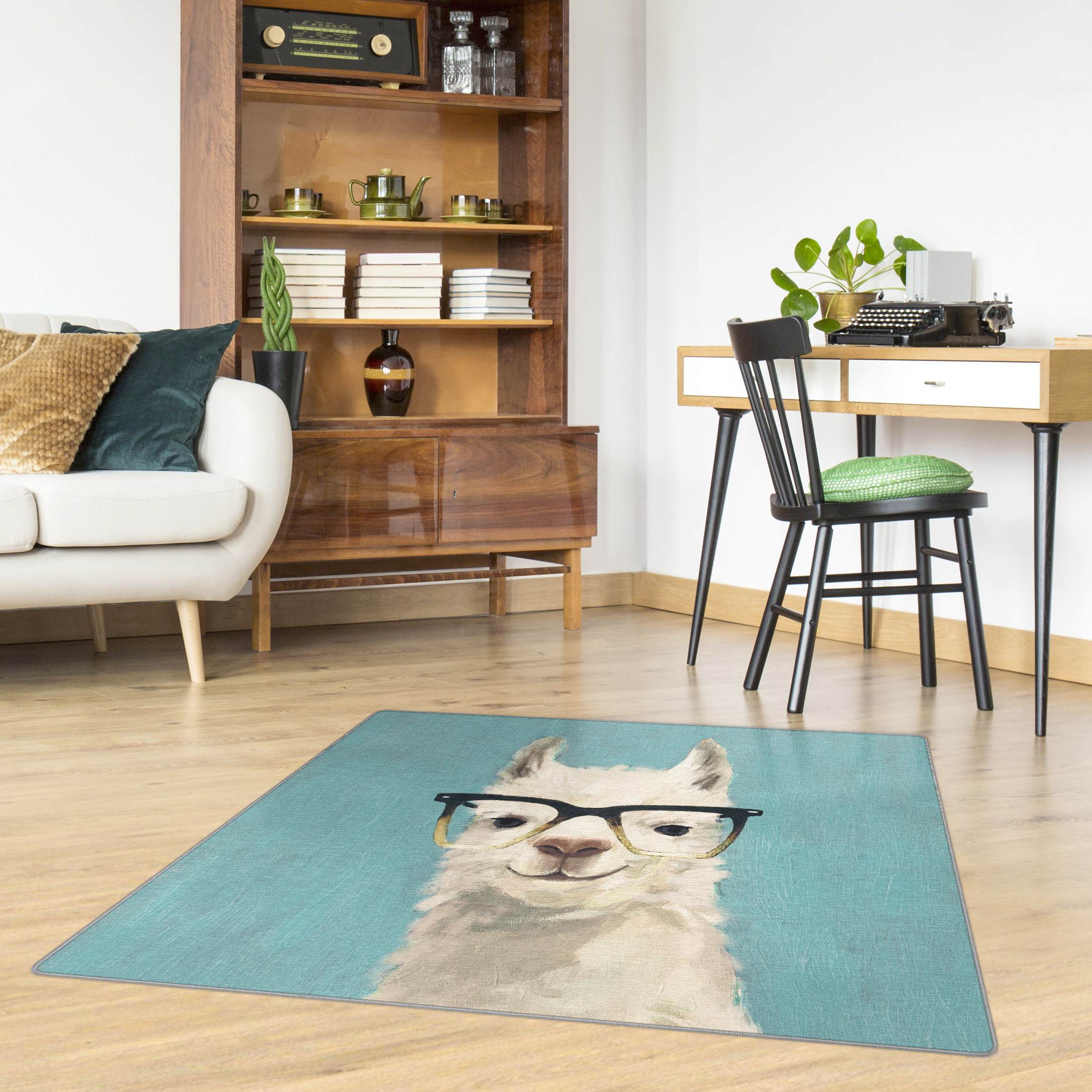 Teppich Lama mit Brille IV