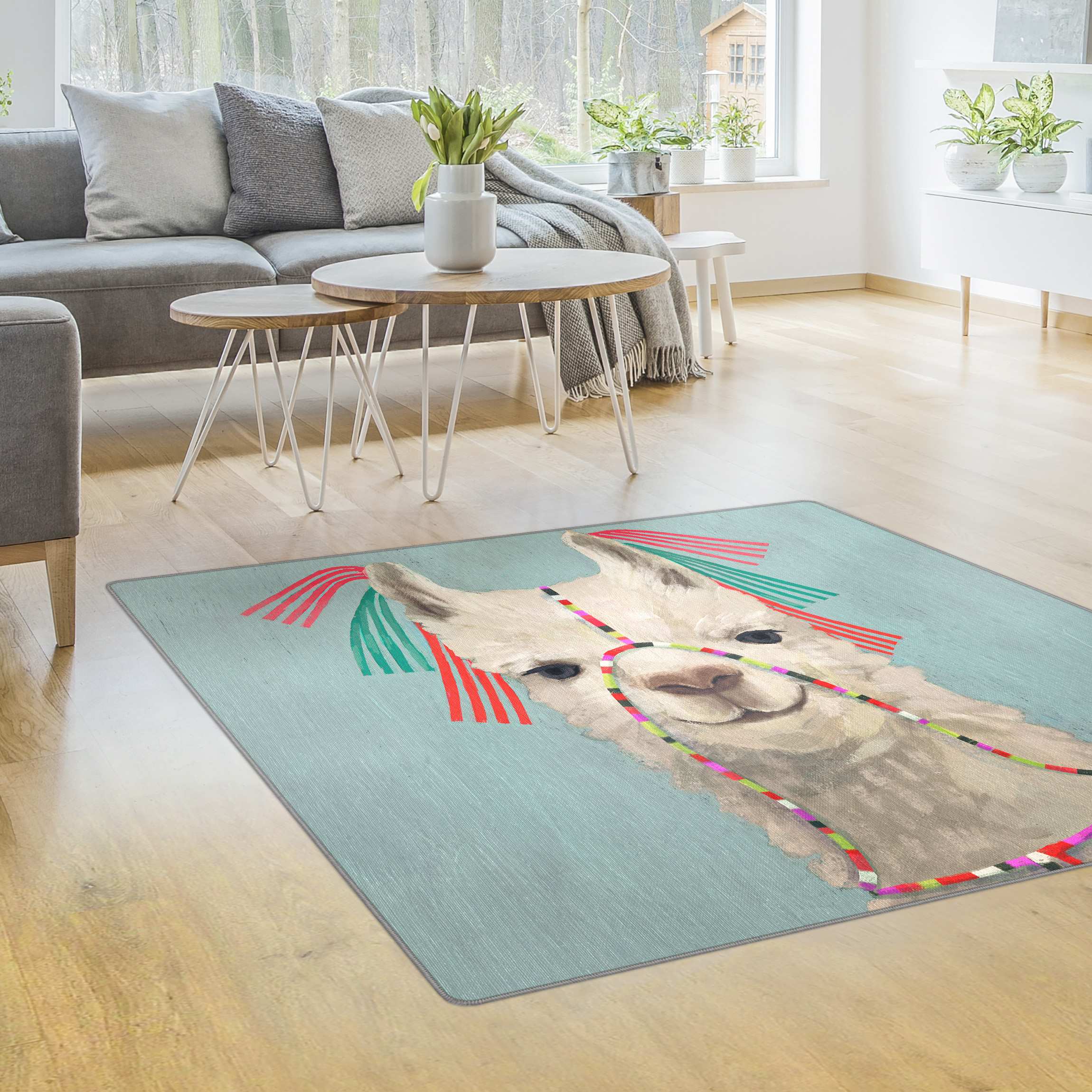 Teppich Lama mit Schmuck II