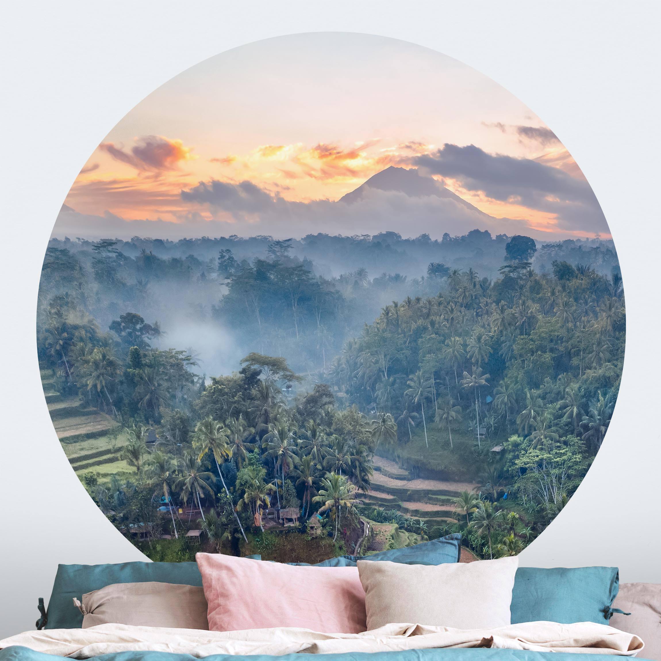 Runde Tapete selbstklebend Landschaft in Bali