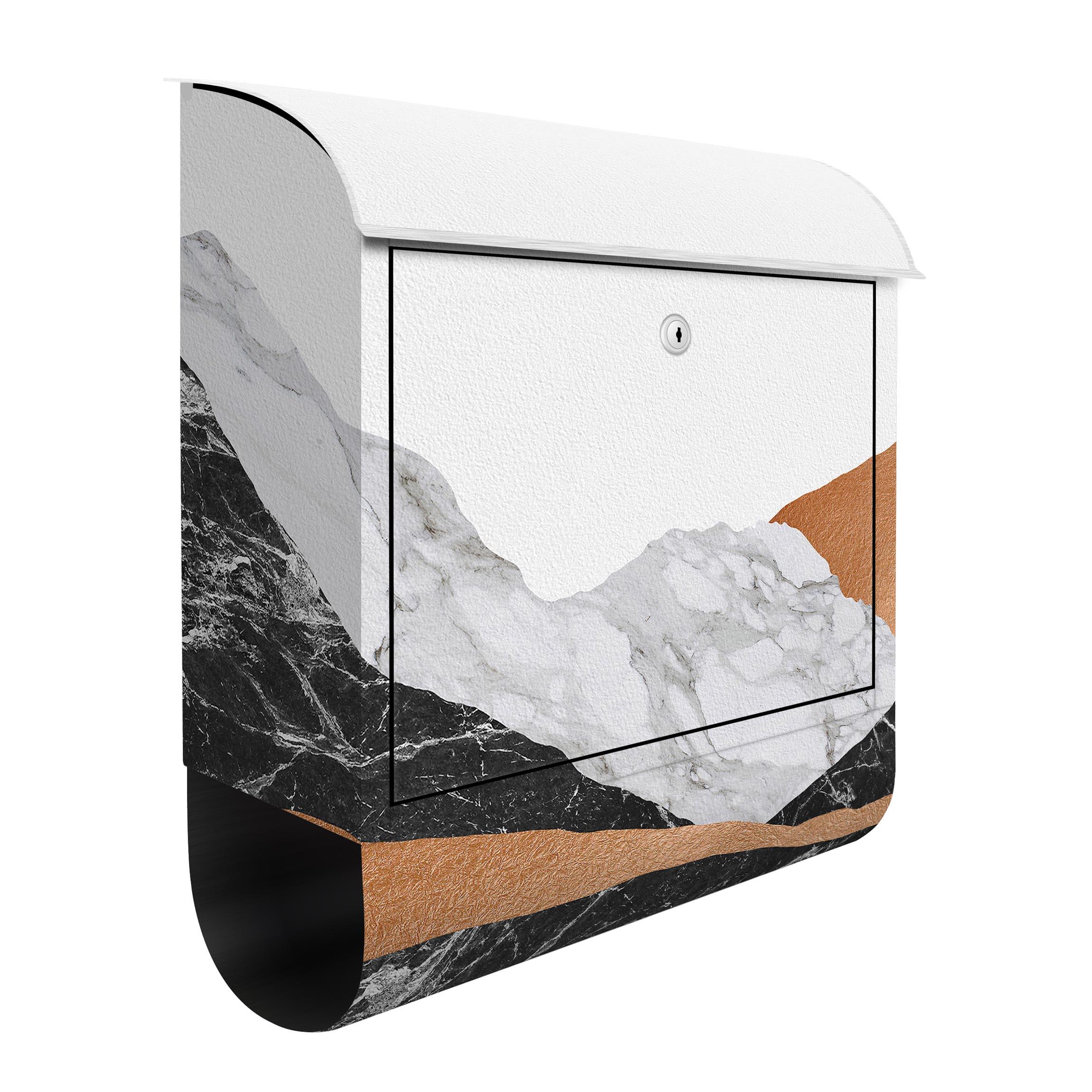 Briefkasten Landschaft in Marmor und Kupfer