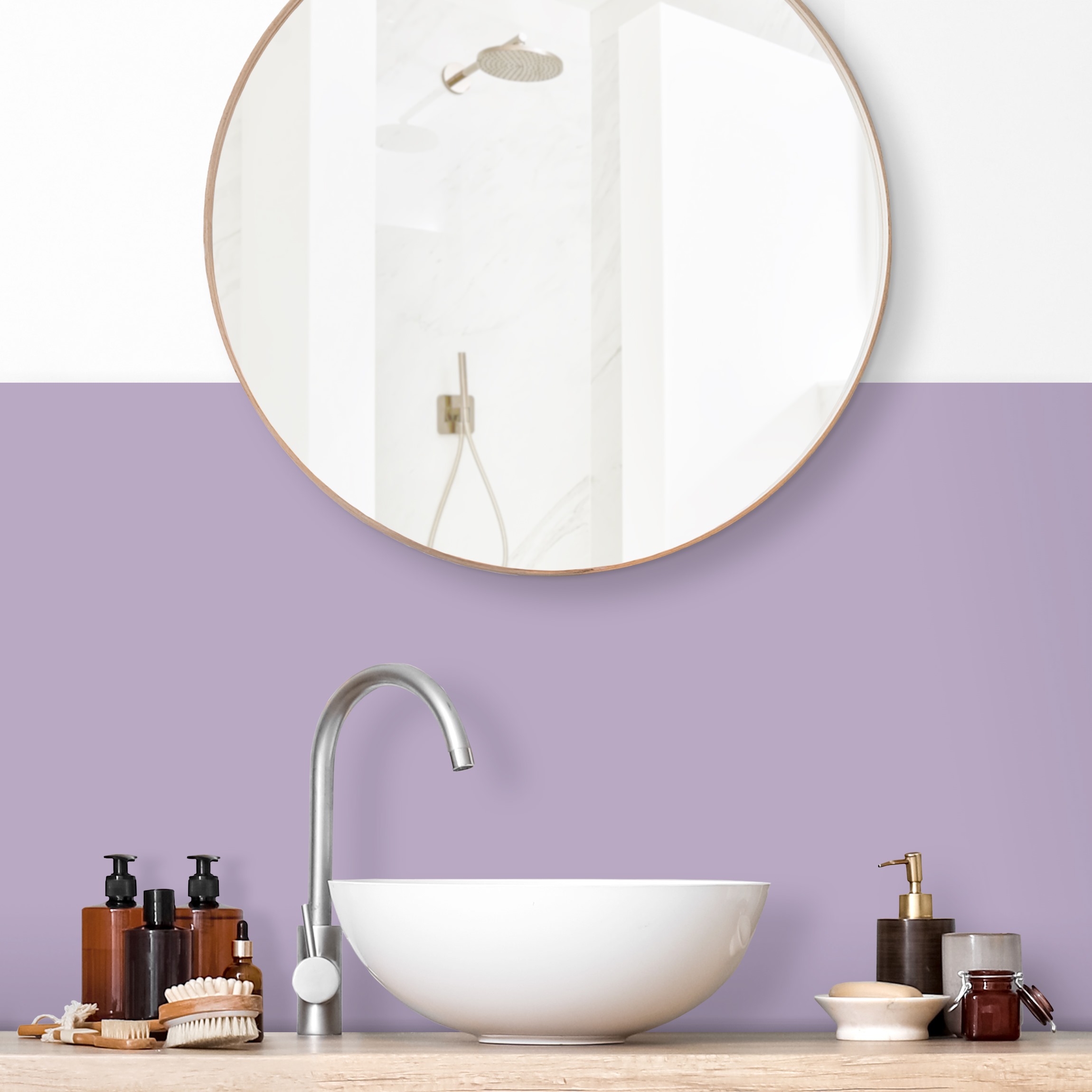 Wandverkleidung Bad Lavendel