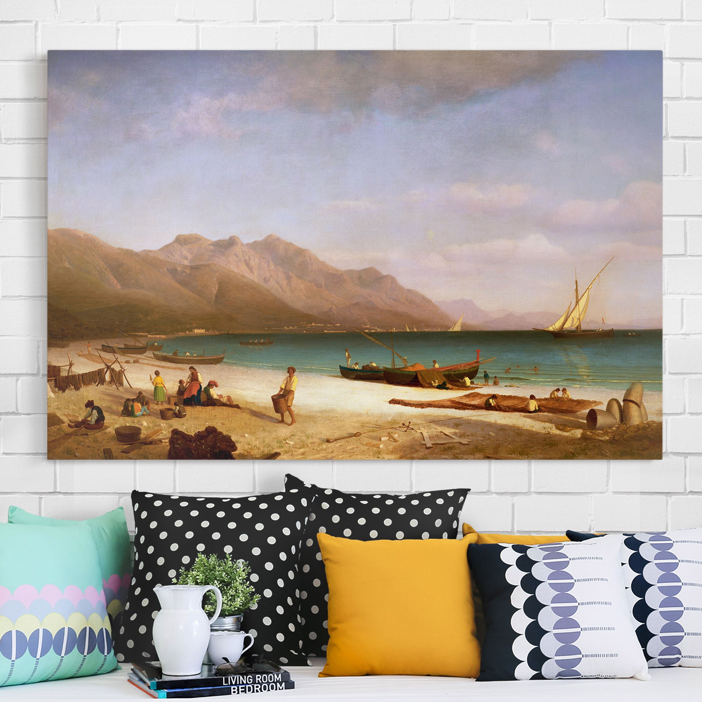 Leinwandbild - Querformat Albert Bierstadt - Der Golf von Salerno