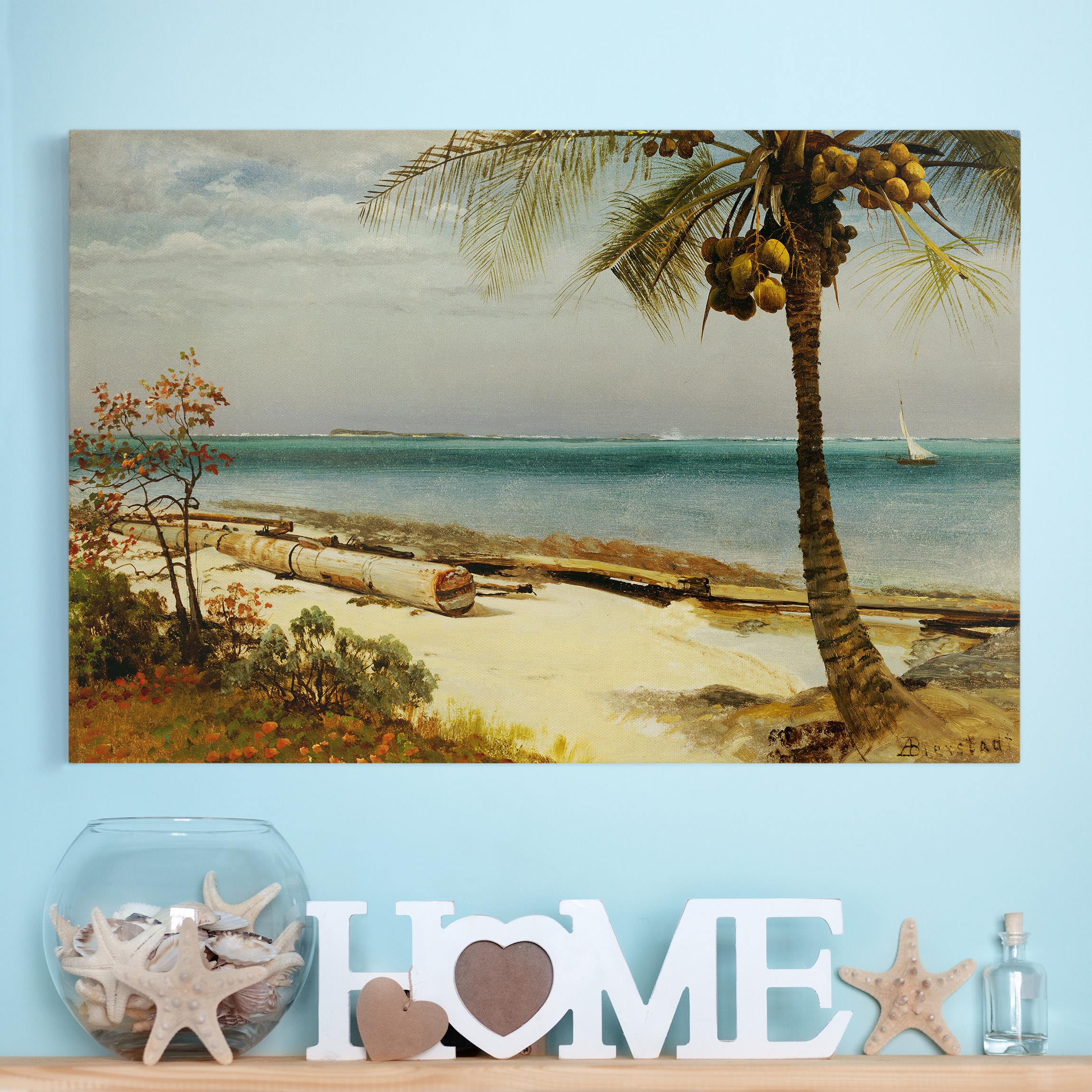 Leinwandbild - Querformat Albert Bierstadt - Küste in den Tropen