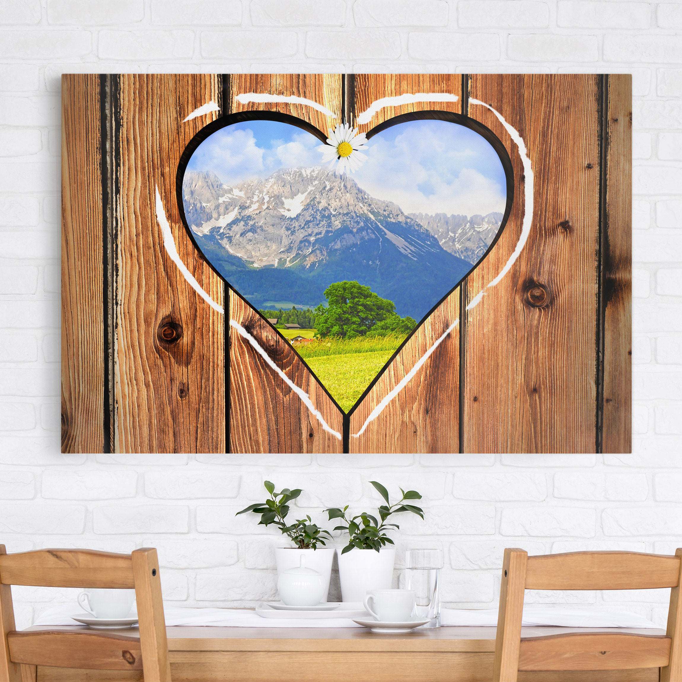 Leinwandbild - Querformat Almhütten