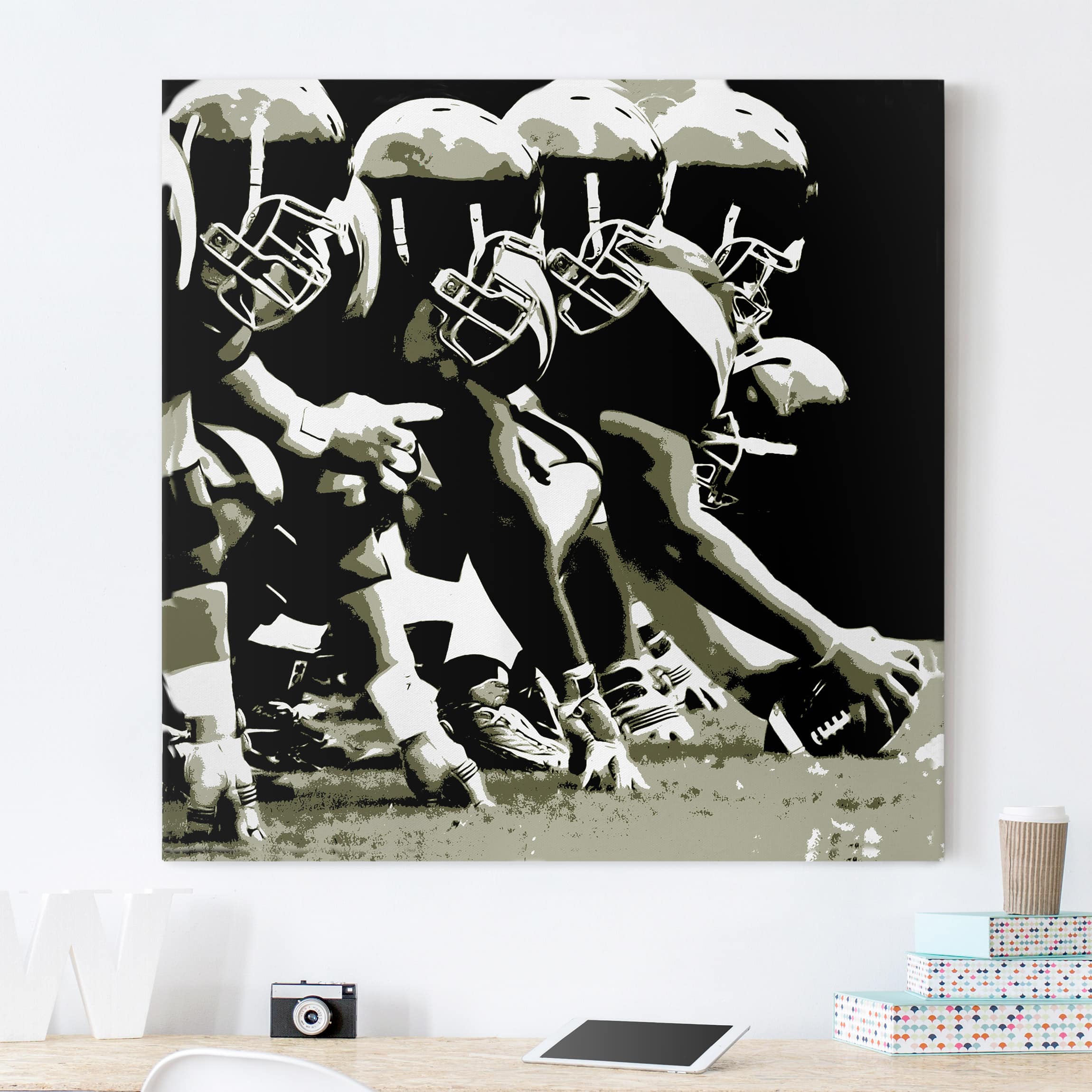 Leinwandbild - Quadrat American Football