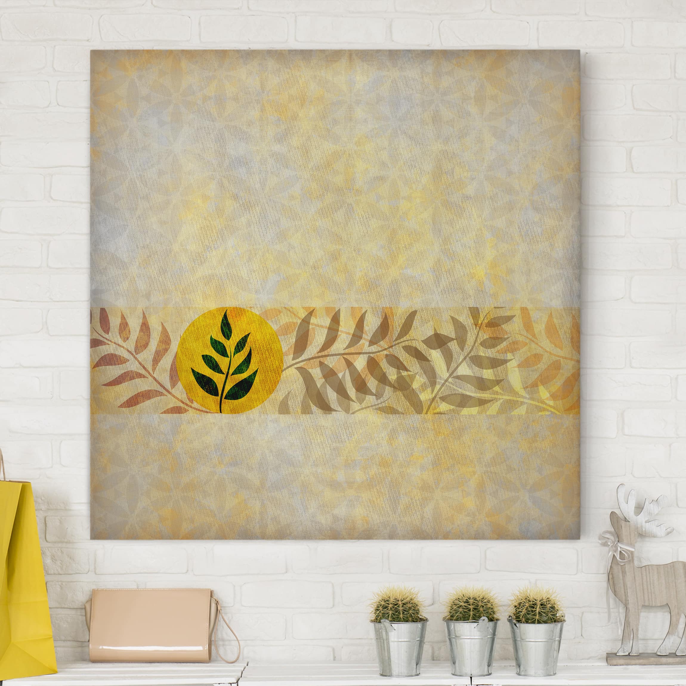 Leinwandbild - Quadrat Asia Muster