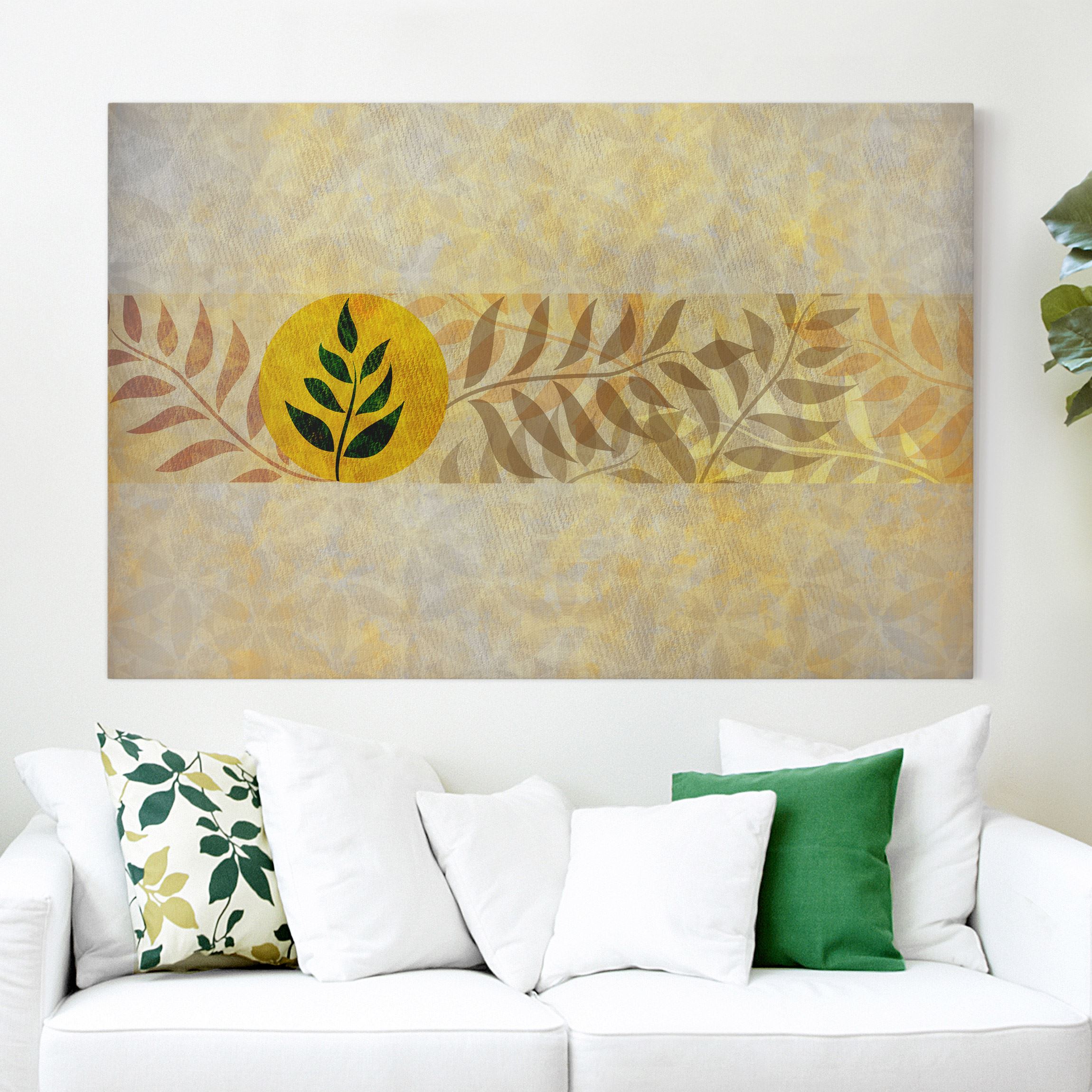 Leinwandbild Blumen Asia Muster