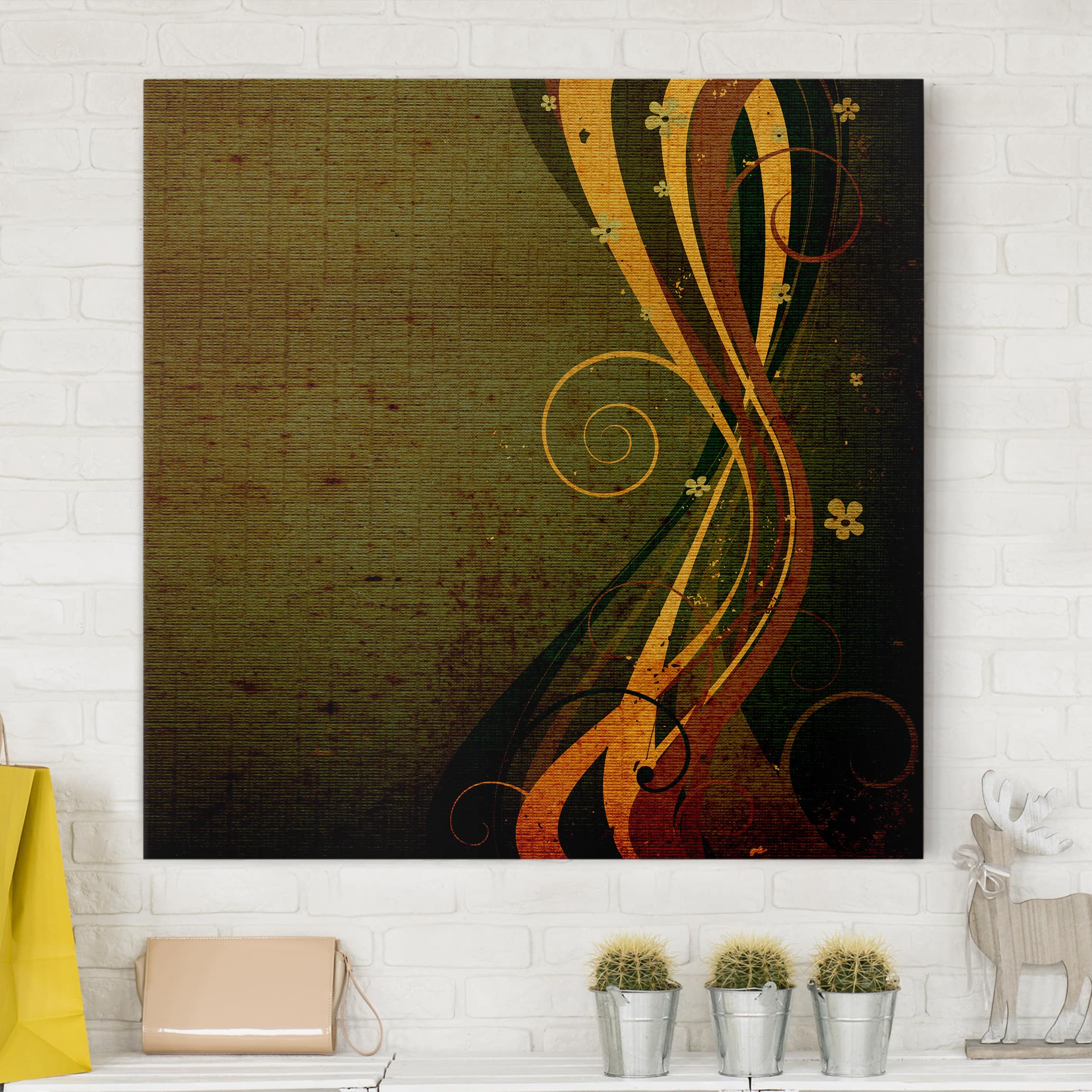 Leinwandbild - Quadrat Asian Flower