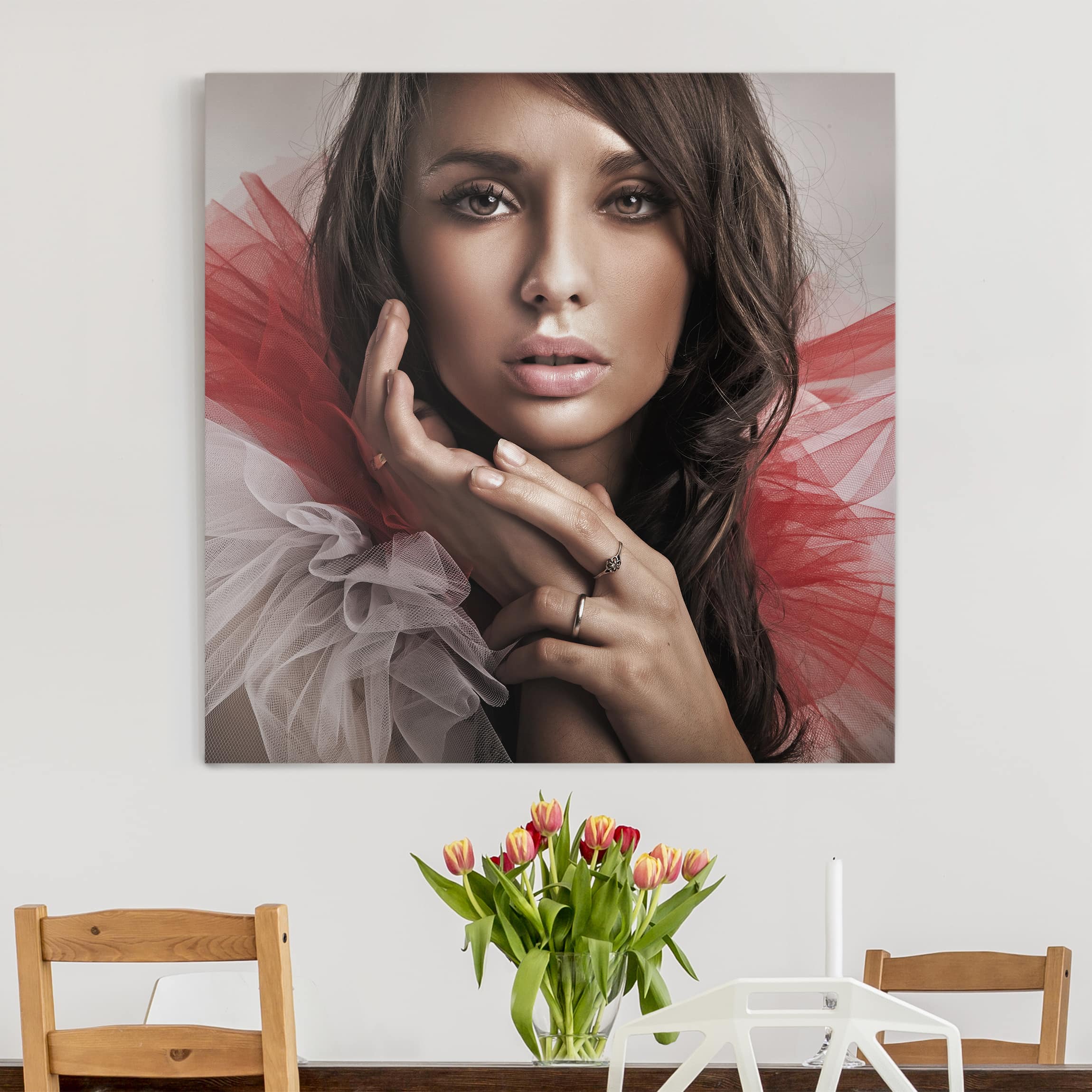 Leinwandbild - Quadrat Ballerina Close Up