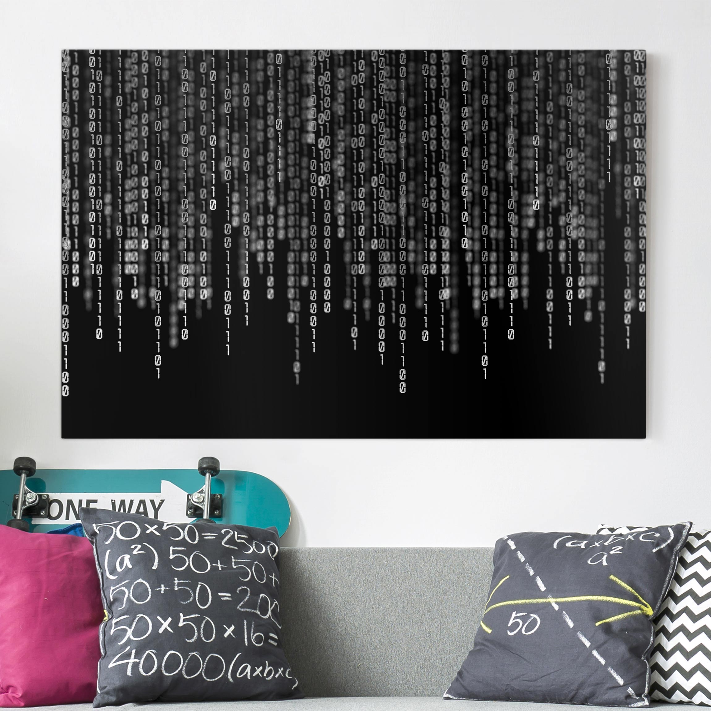 Leinwandbild - Querformat Binärischer Code II