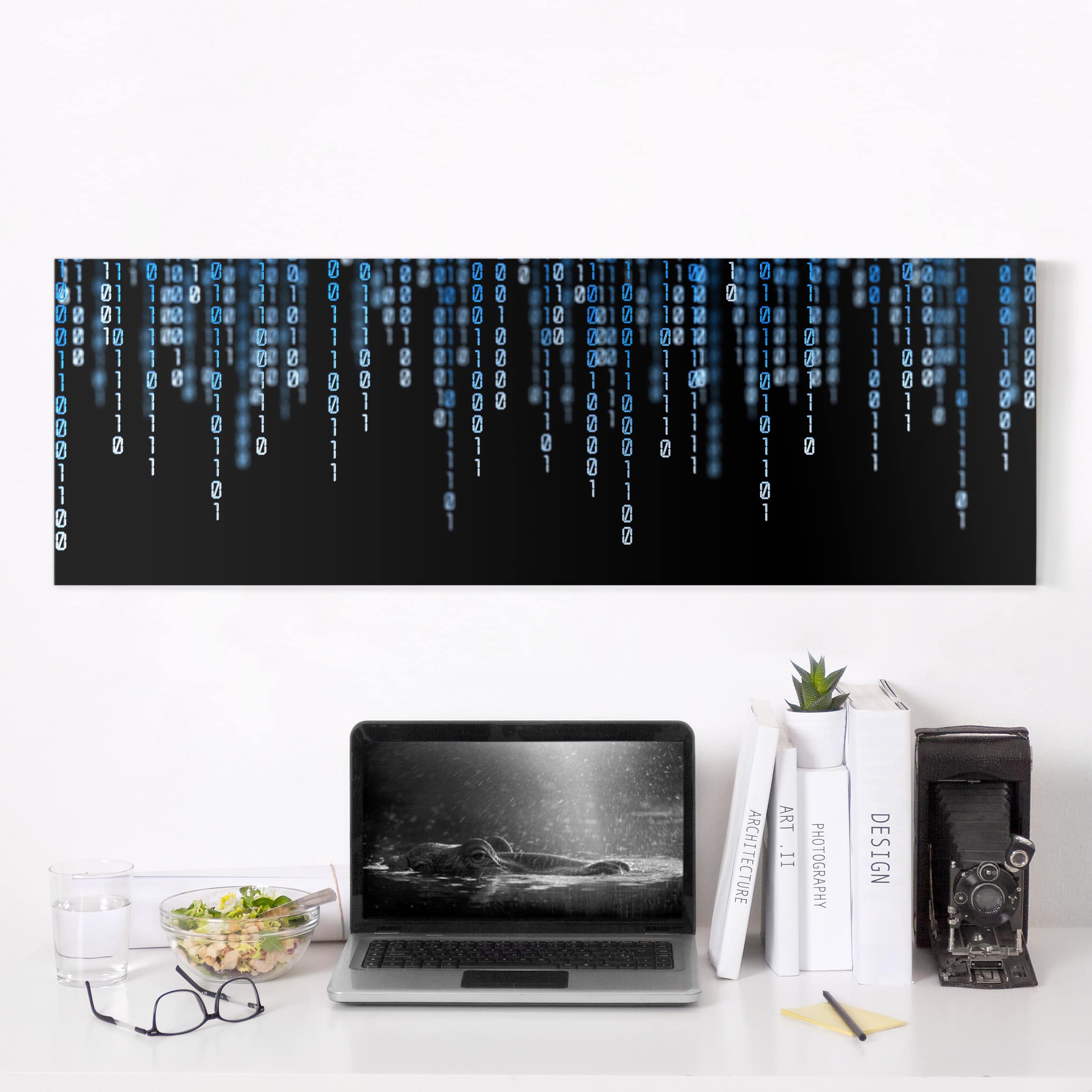 Leinwandbild - Panorama Binärischer Code