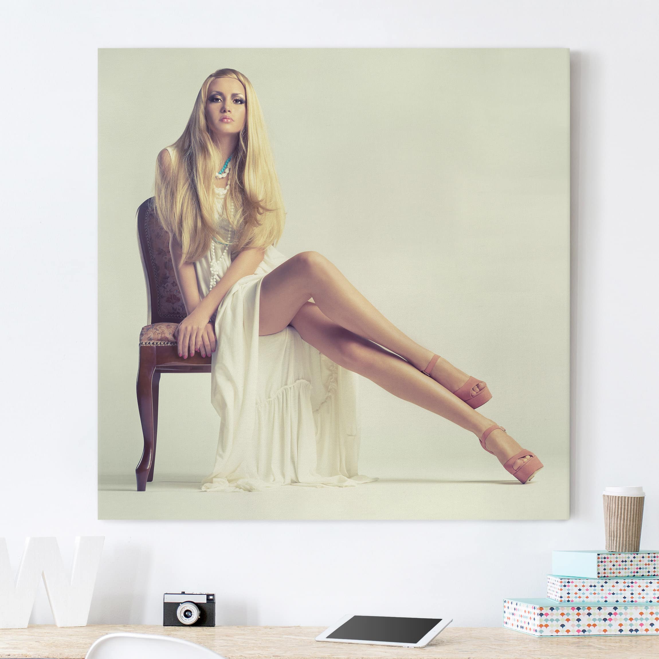 Leinwandbild Akt & Erotik Blonde Elegance