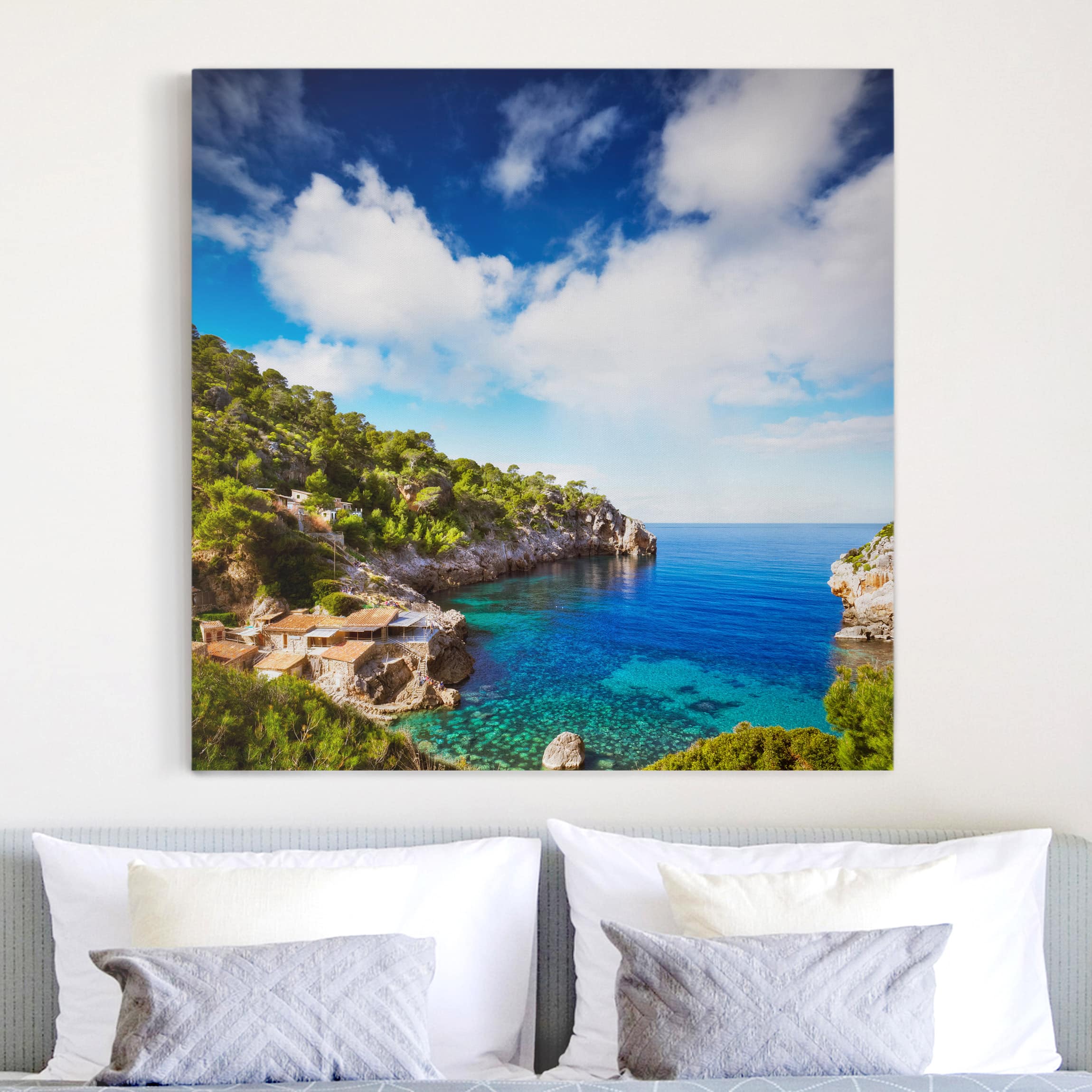 Leinwandbild - Quadrat Cala de Deia in Mallorca
