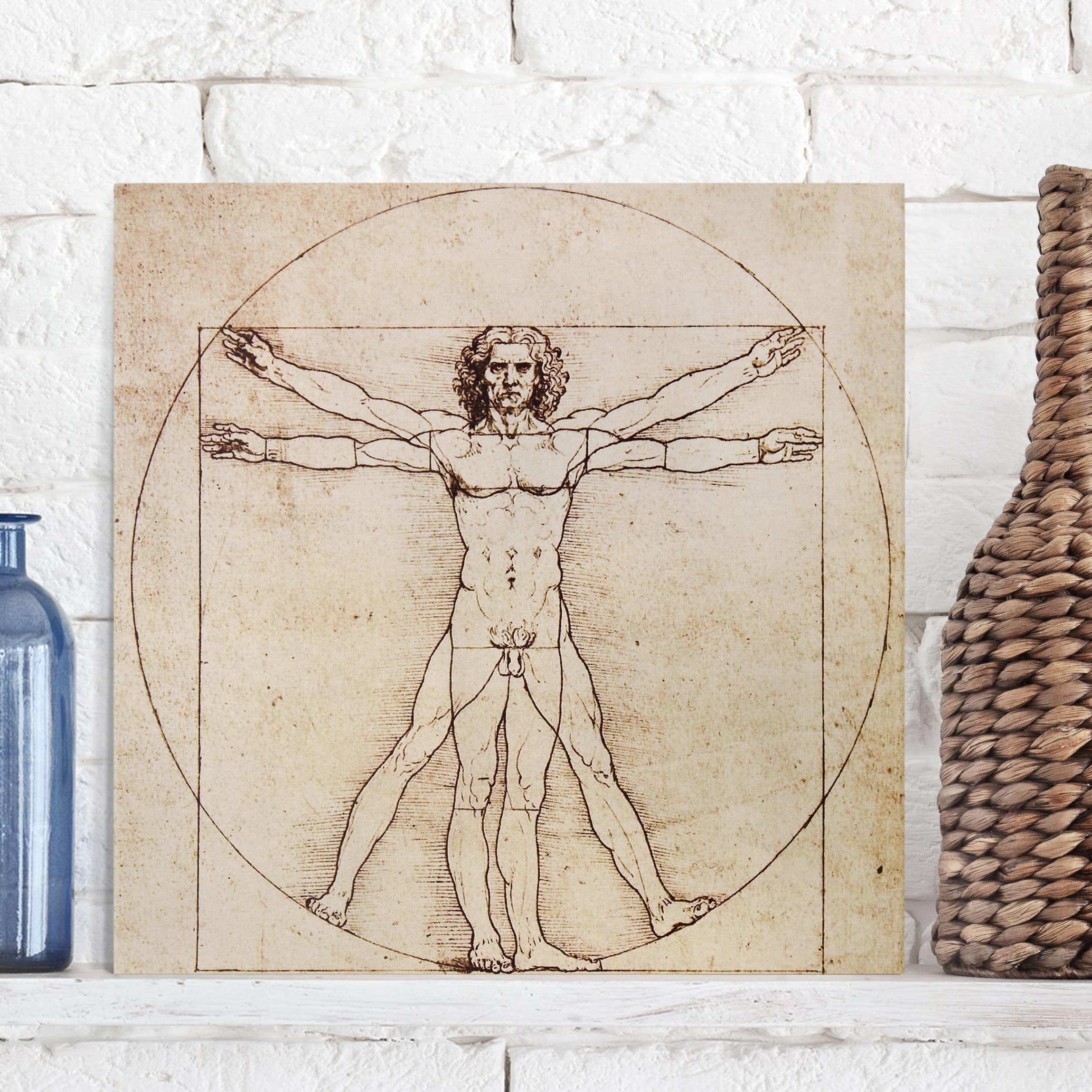 Leinwandbild - Quadrat Da Vinci