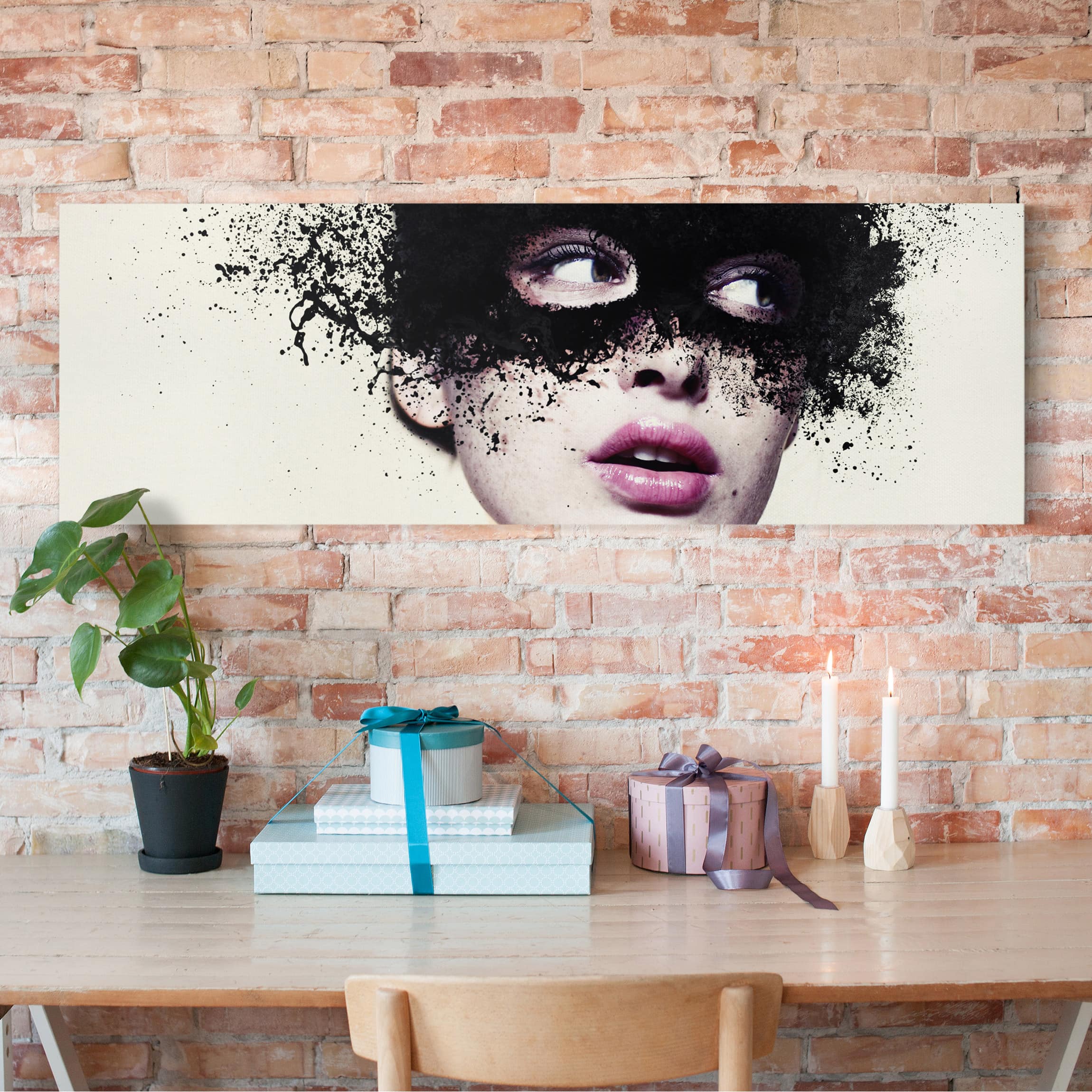 Leinwandbild Akt & Erotik Das Mädchen mit der schwarzen Maske