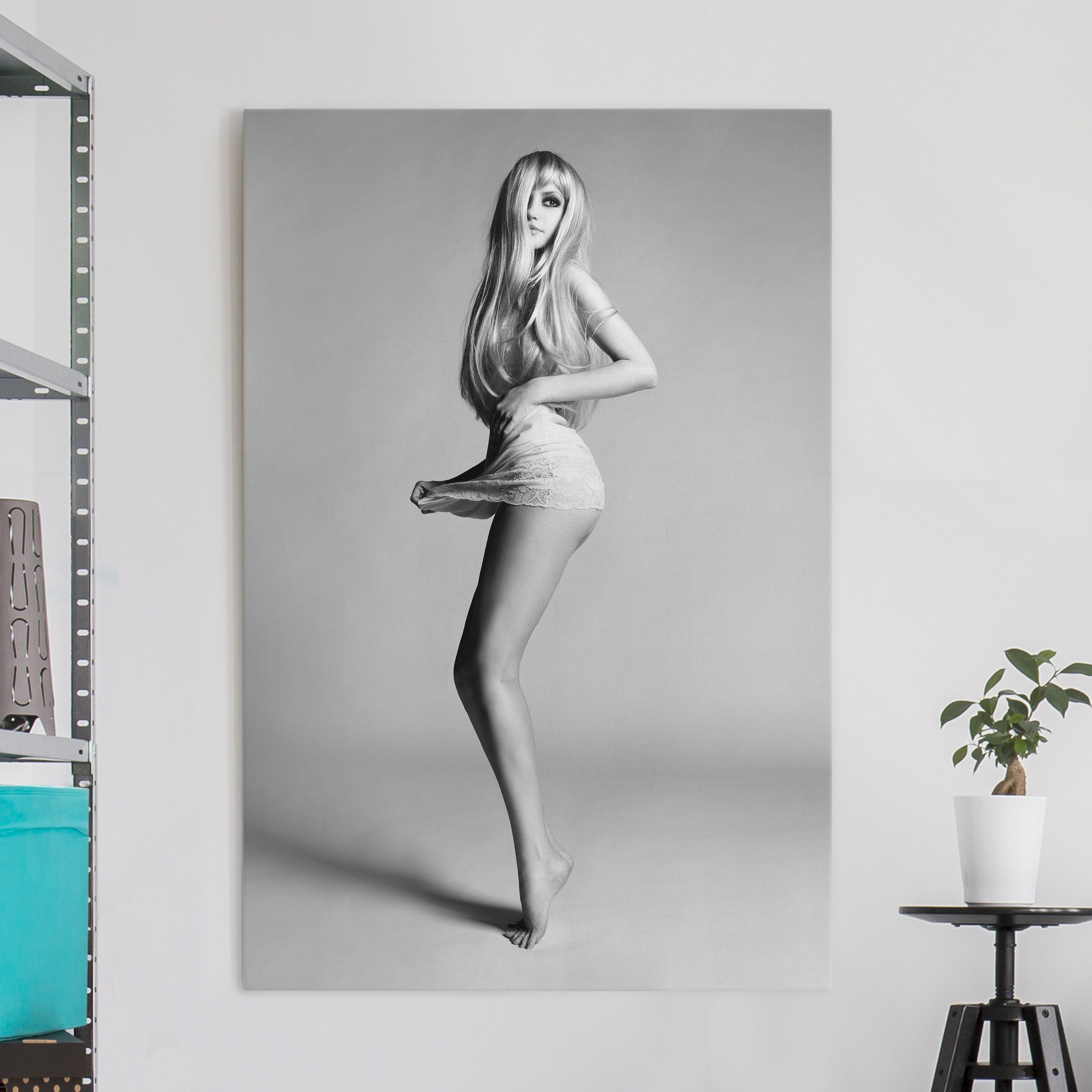 Leinwandbild Akt & Erotik Dessous Modell