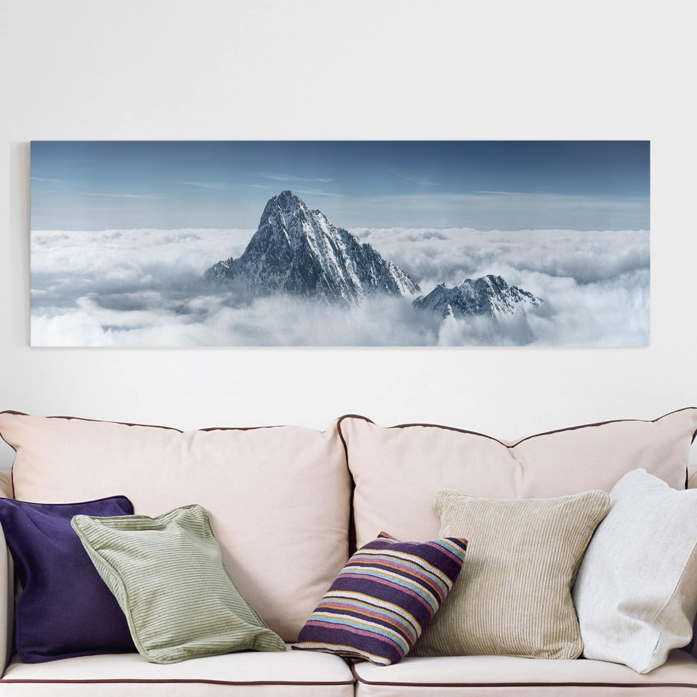 Leinwandbild - Panorama Die Alpen über den Wolken