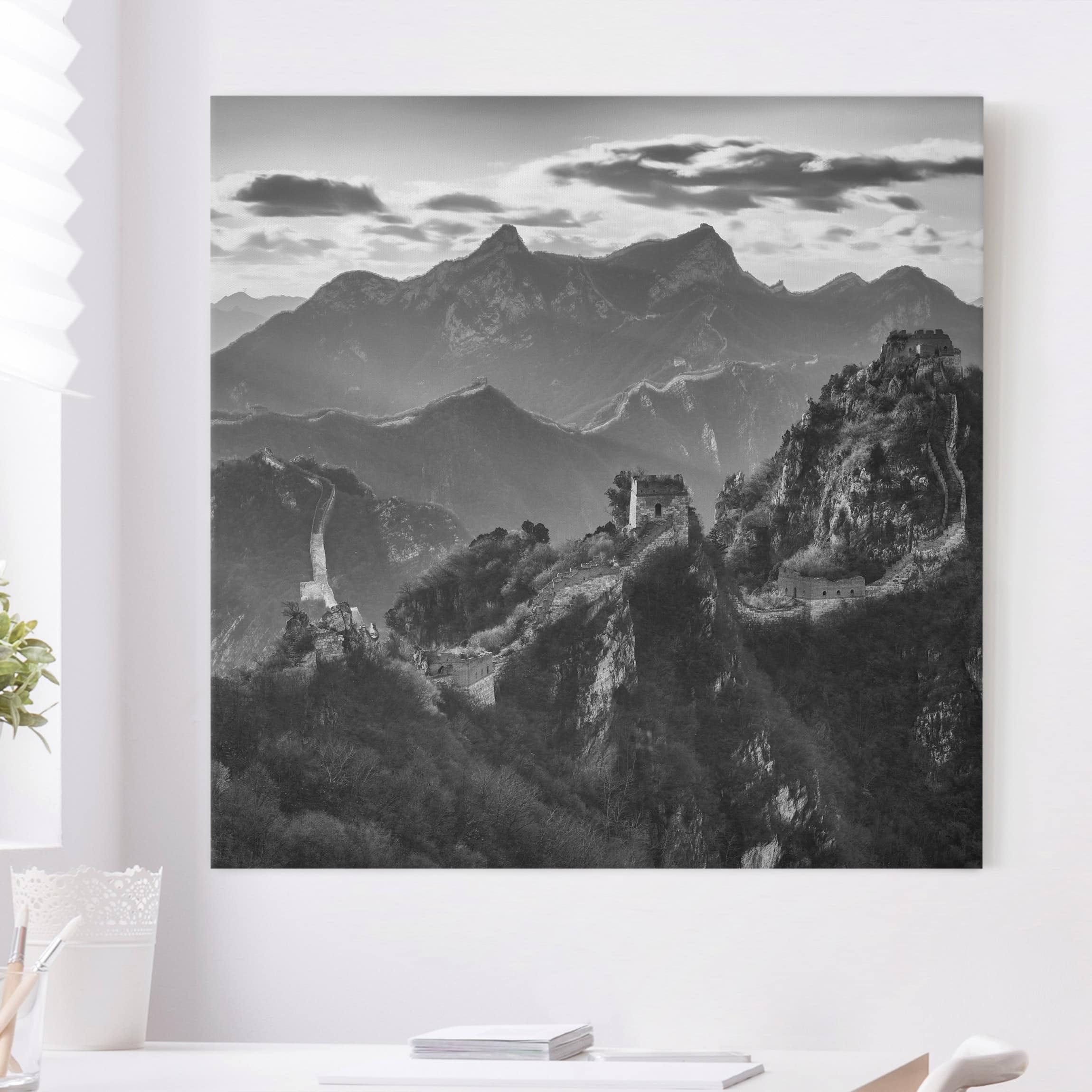 Leinwandbild - Quadrat Die große chinesische Mauer II