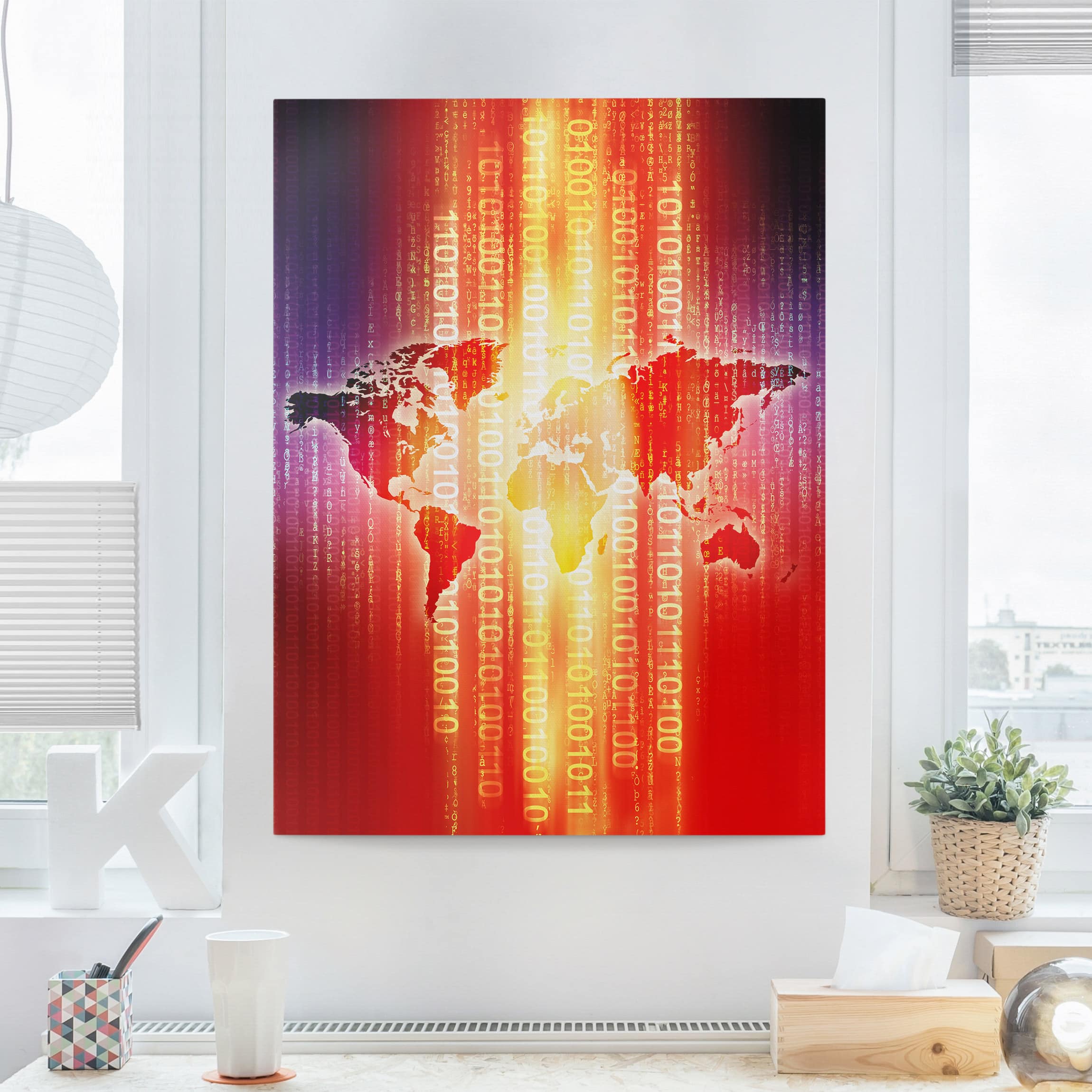 Leinwandbild - Hochformat Digital World