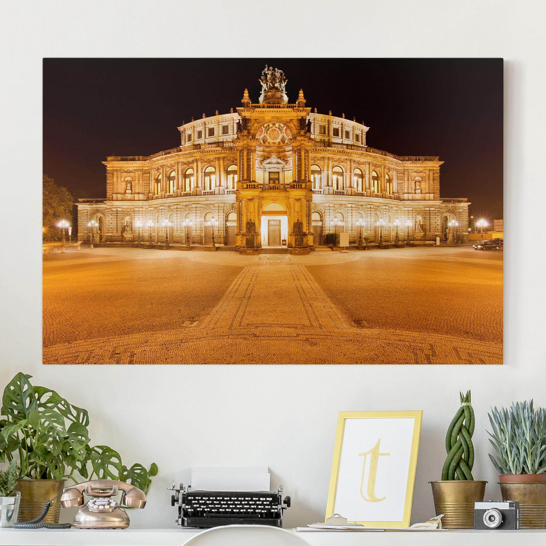 Leinwandbild Architektur & Skyline - Querformat Dresdner Opernhaus