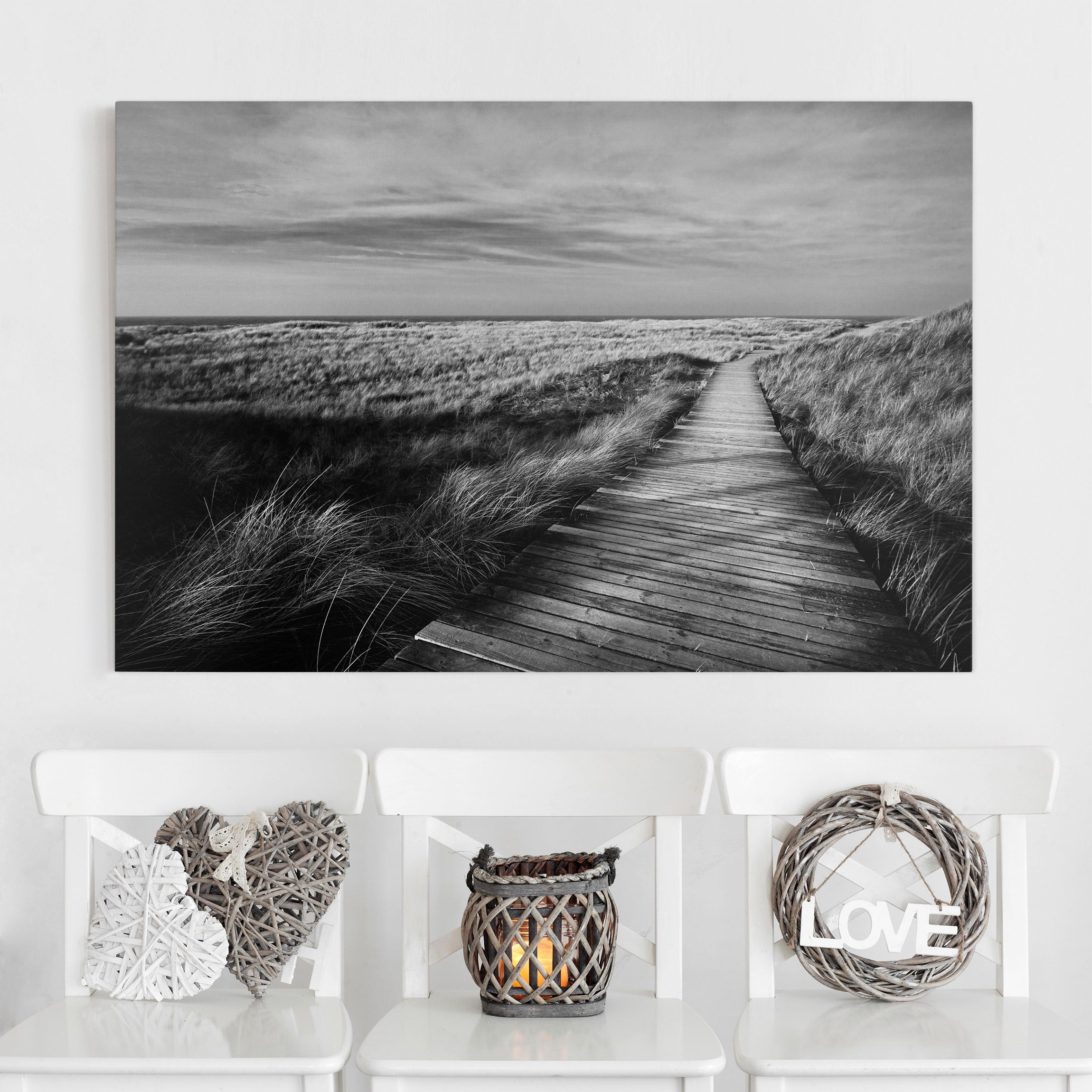 Leinwandbild - Querformat Dünenweg auf Sylt II