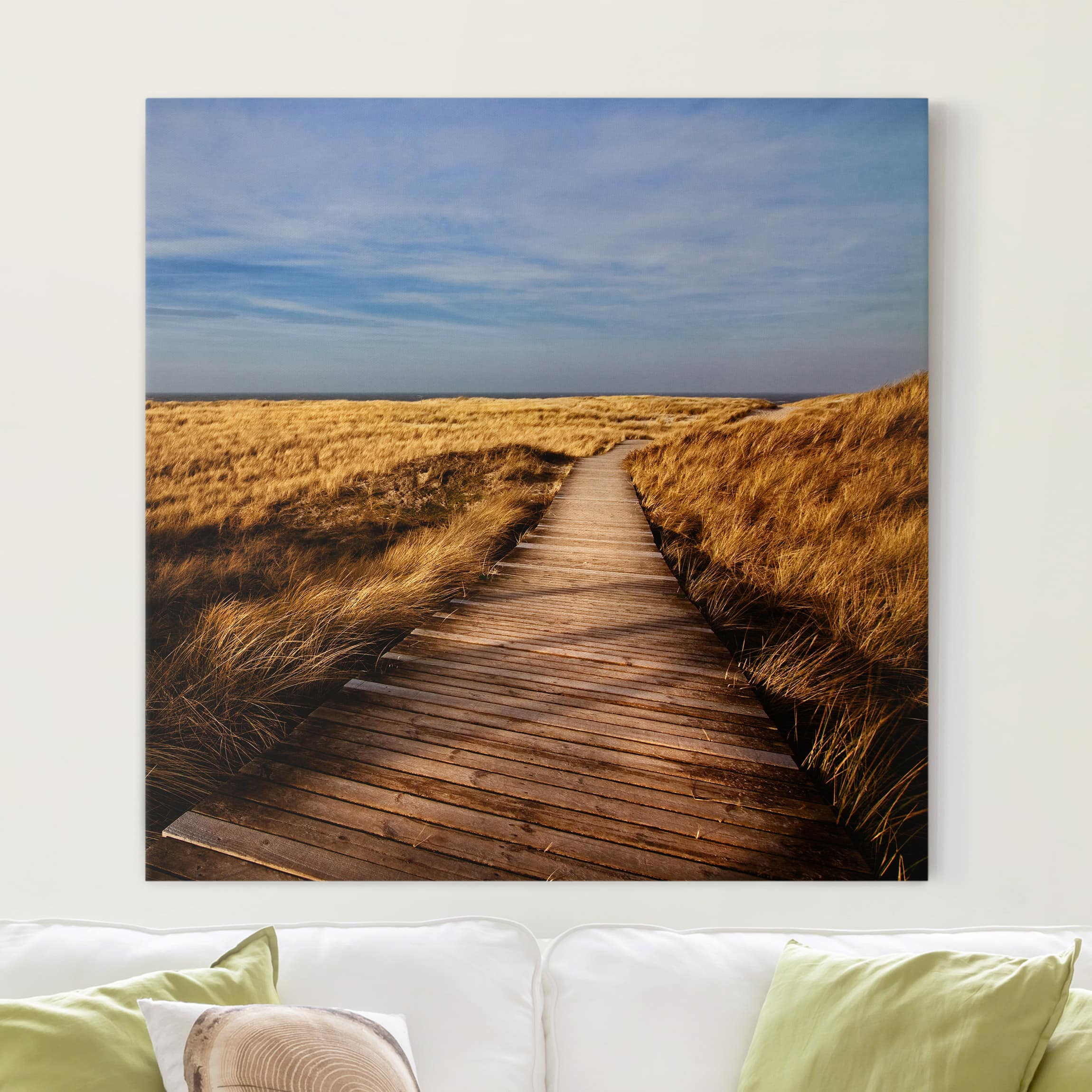 Leinwandbild - Quadrat Dünenweg auf Sylt